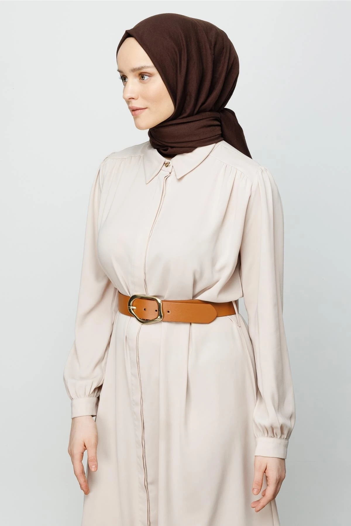 Cotton Crinkle Shawl - Bitter Coffee