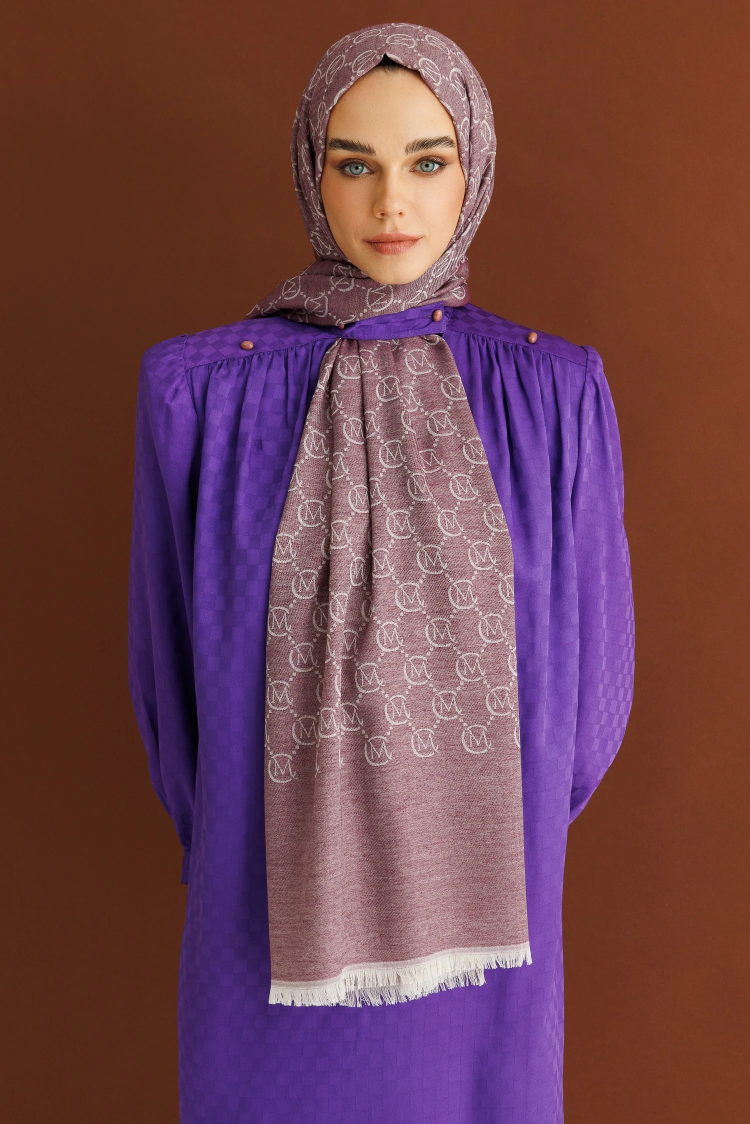 Toptan Yün İpek Şal - leylak