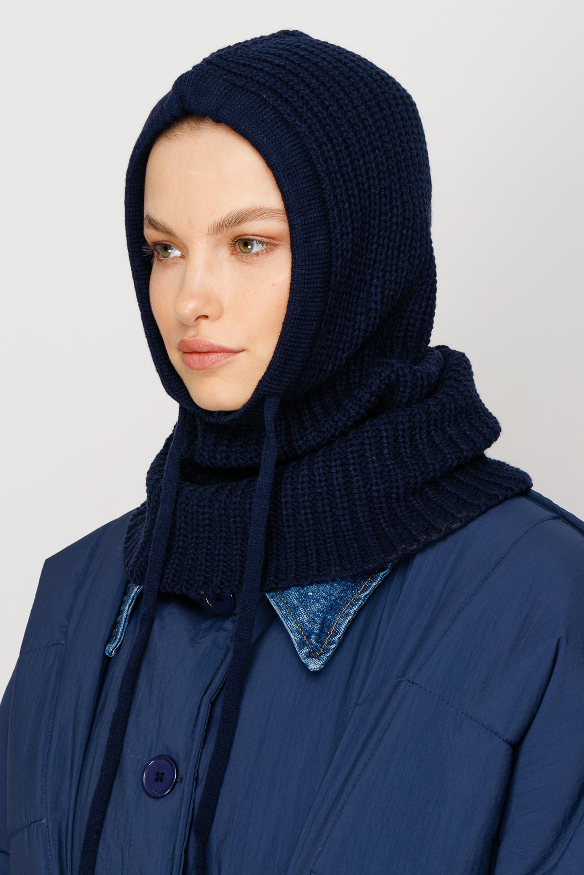 Toptan Balaclava Triko Başlık - Lacivert