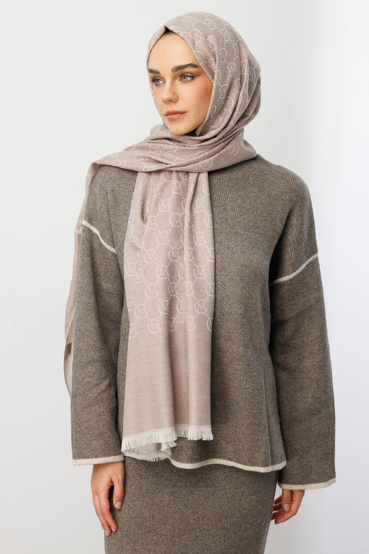 Toptan Yün İpek Şal - Soft Pembe