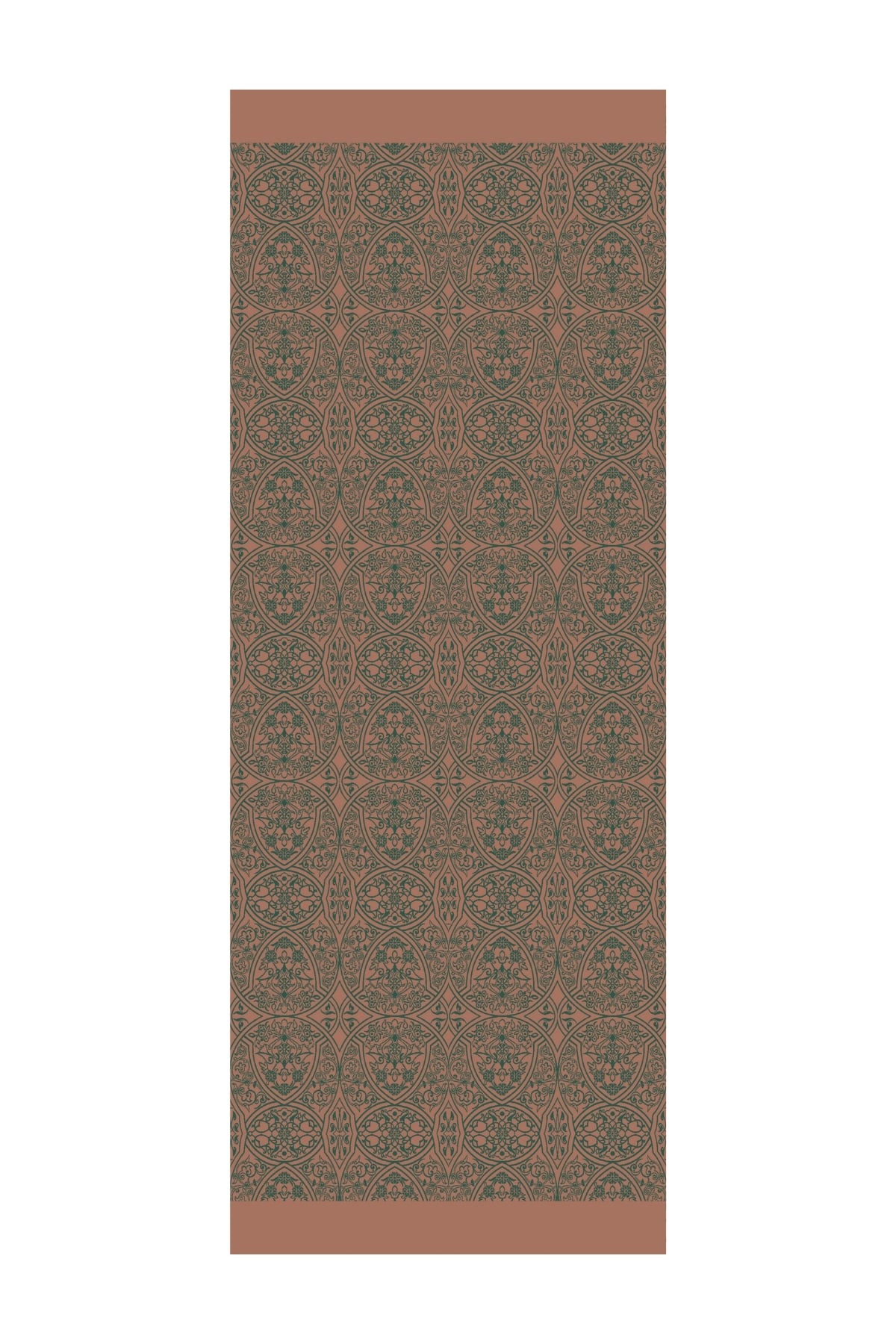 Morocco Pattern Double-Sided Shawl - Emerald-Apricot