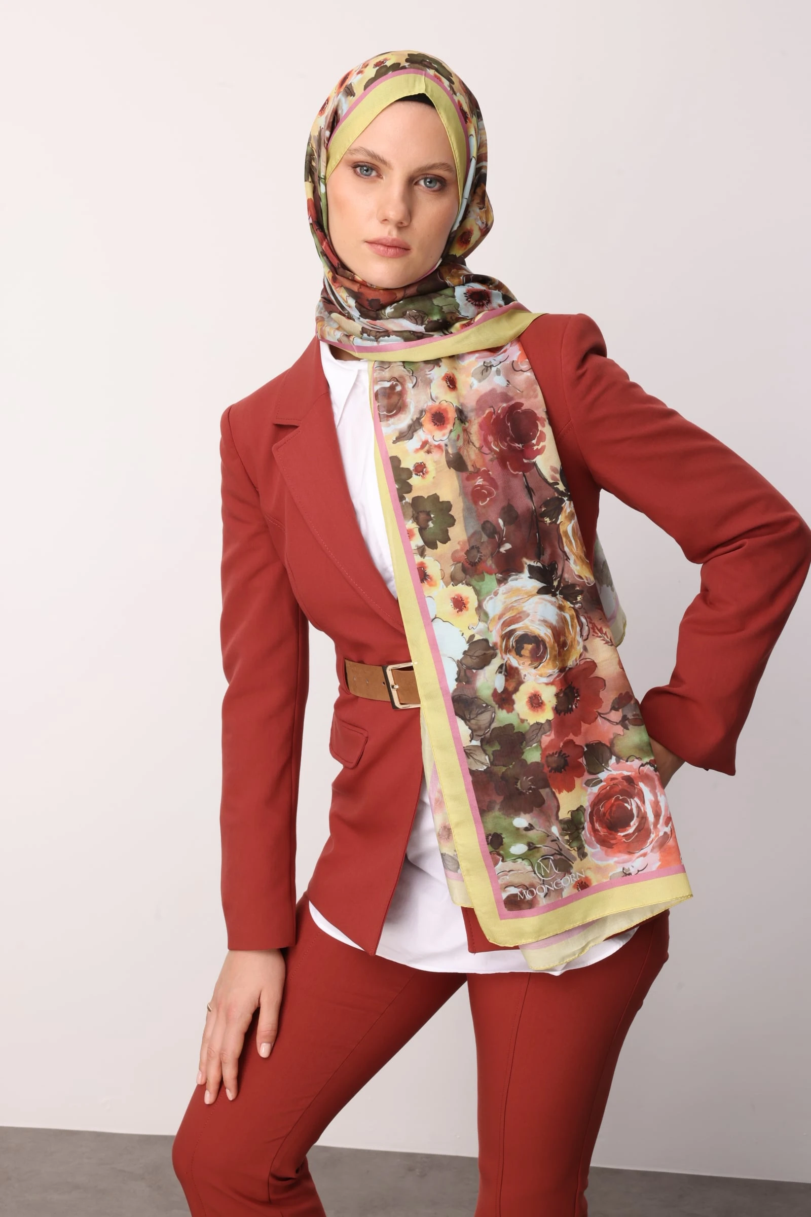 Toptan Vensel Desen Pamuk Şal - Kayısı