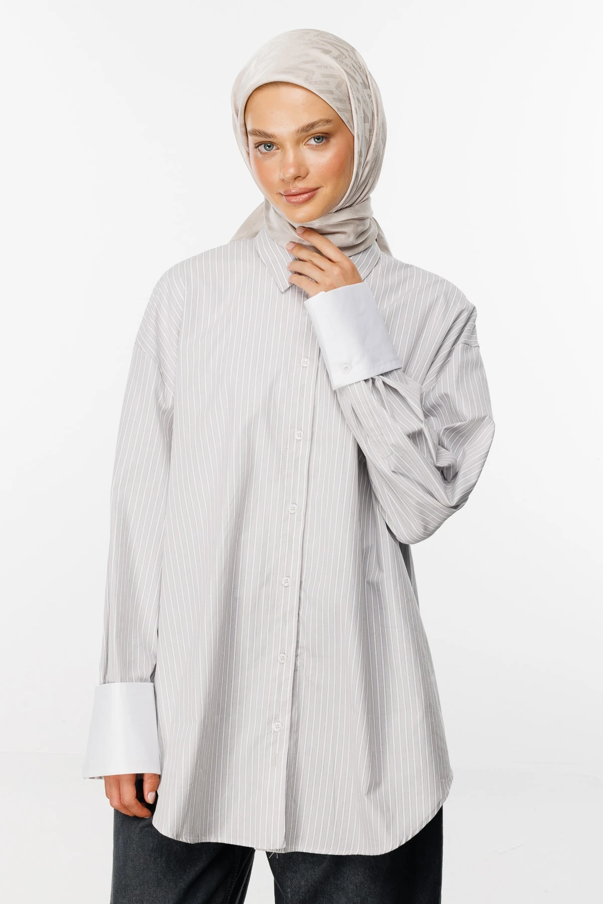 Toptan Luxury Jakar Eşarp - Taş Rengi