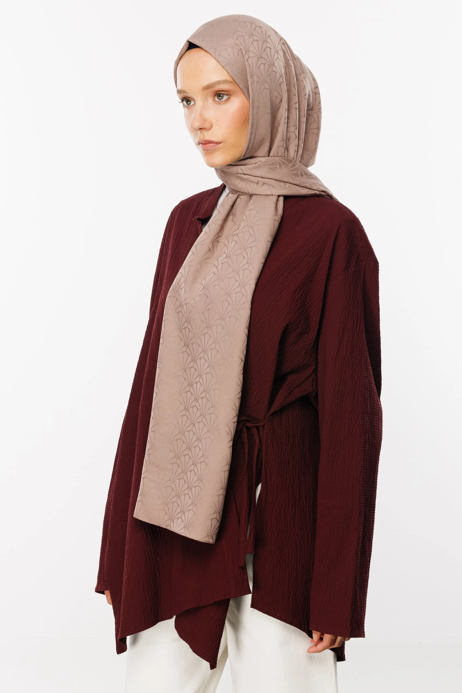 Toptan Lotus Desen İpeksi Jakar Şal - Kanyon