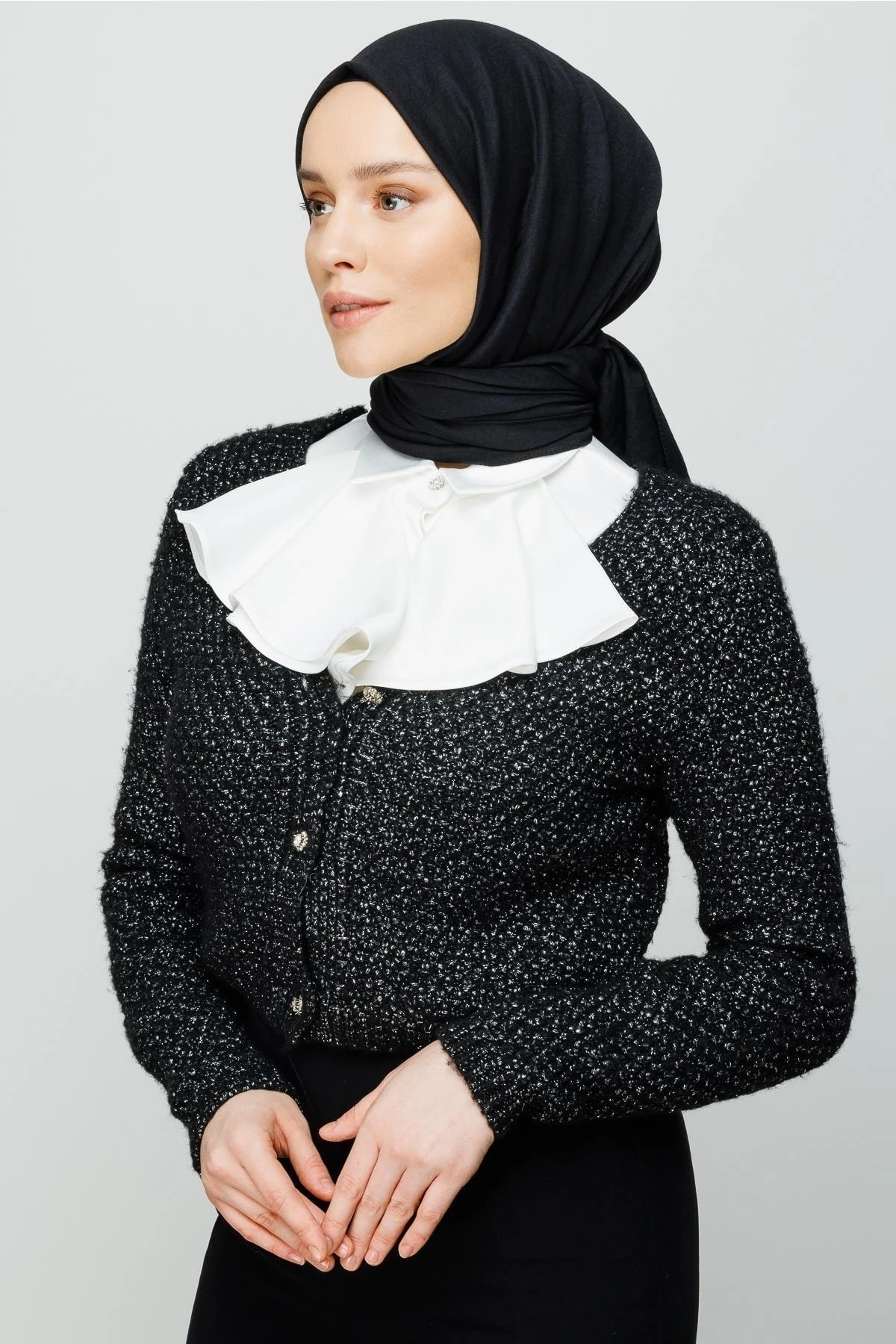 Cotton Crinkle Shawl - Black