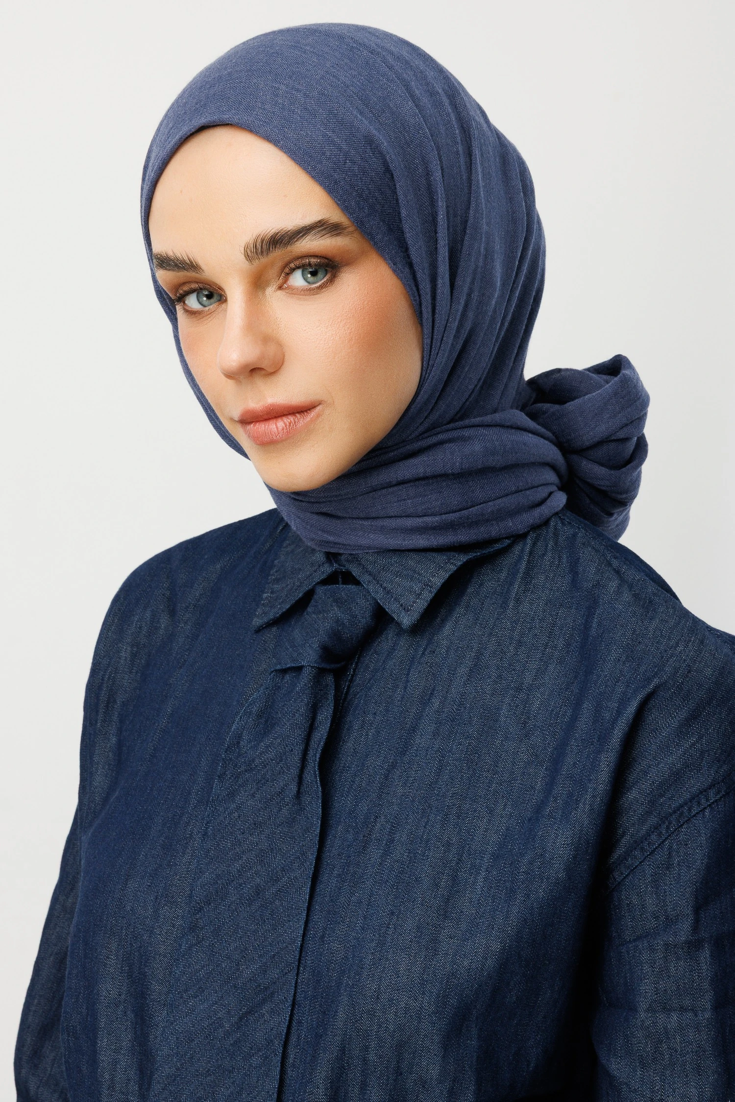 Toptan Dubai Şal - Kot Mavi