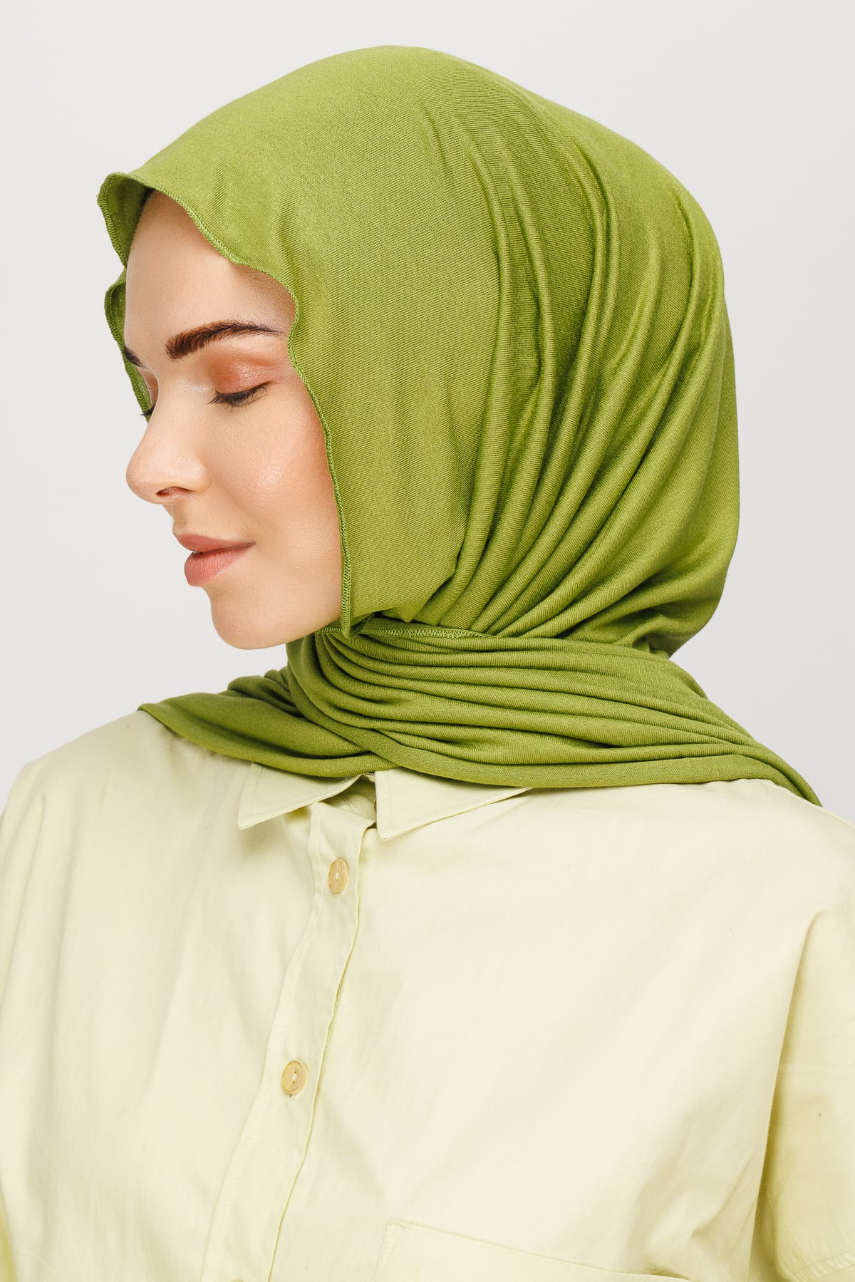 Toptan Penye Şal - Oliv Yeşili