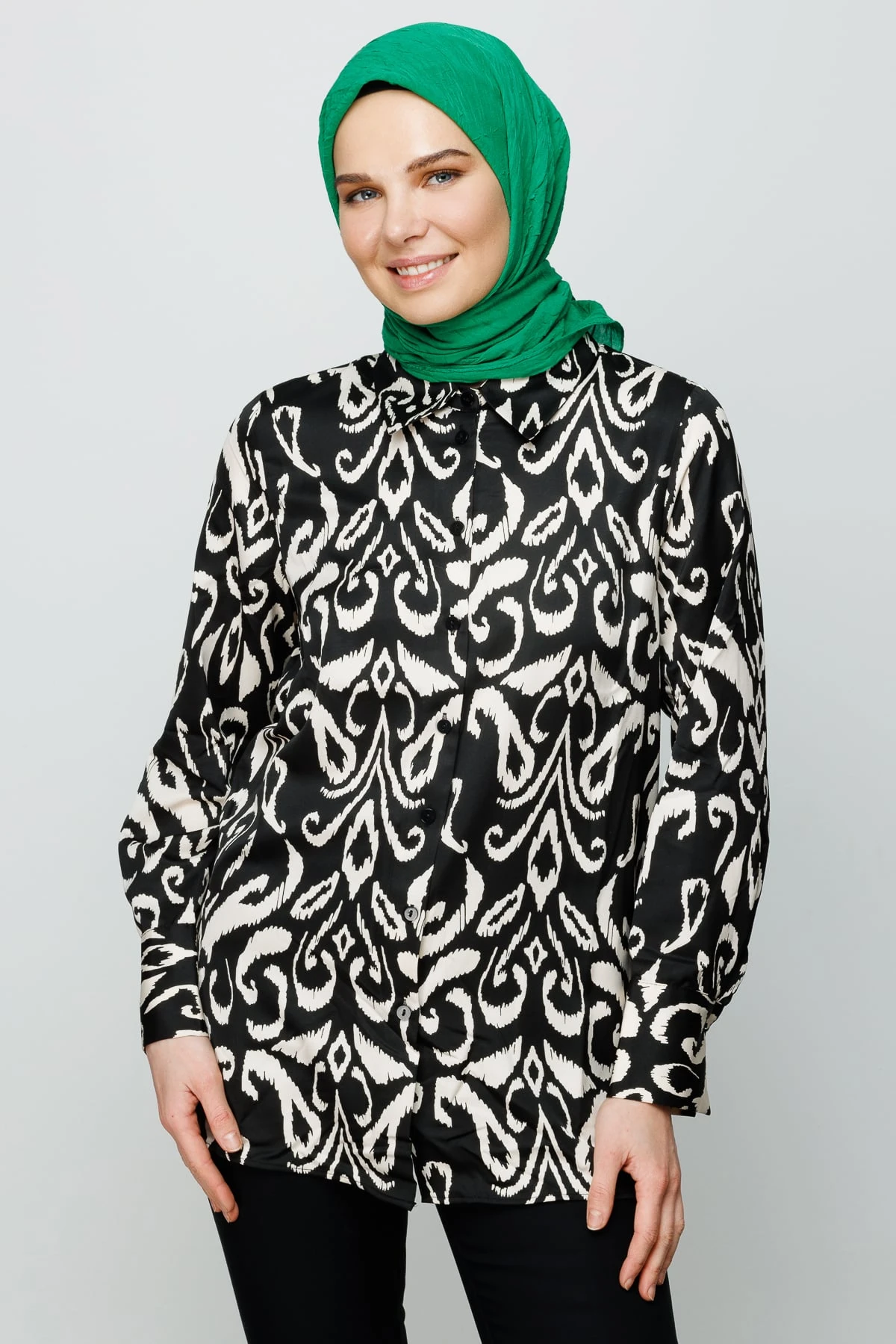 Toptan Bambu Eşarp - Benetton Yeşili