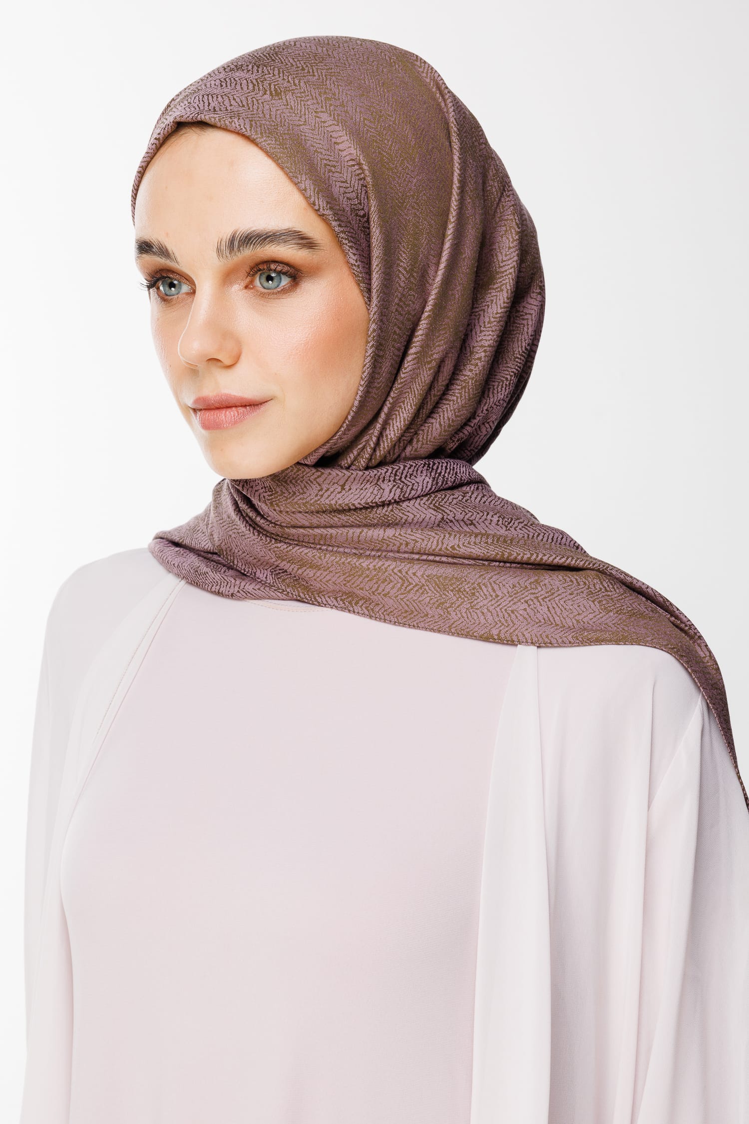 Toptan Sahra Desen Çift Taraflı Şal - Koyu Haki-Koyu Gül Kurusu