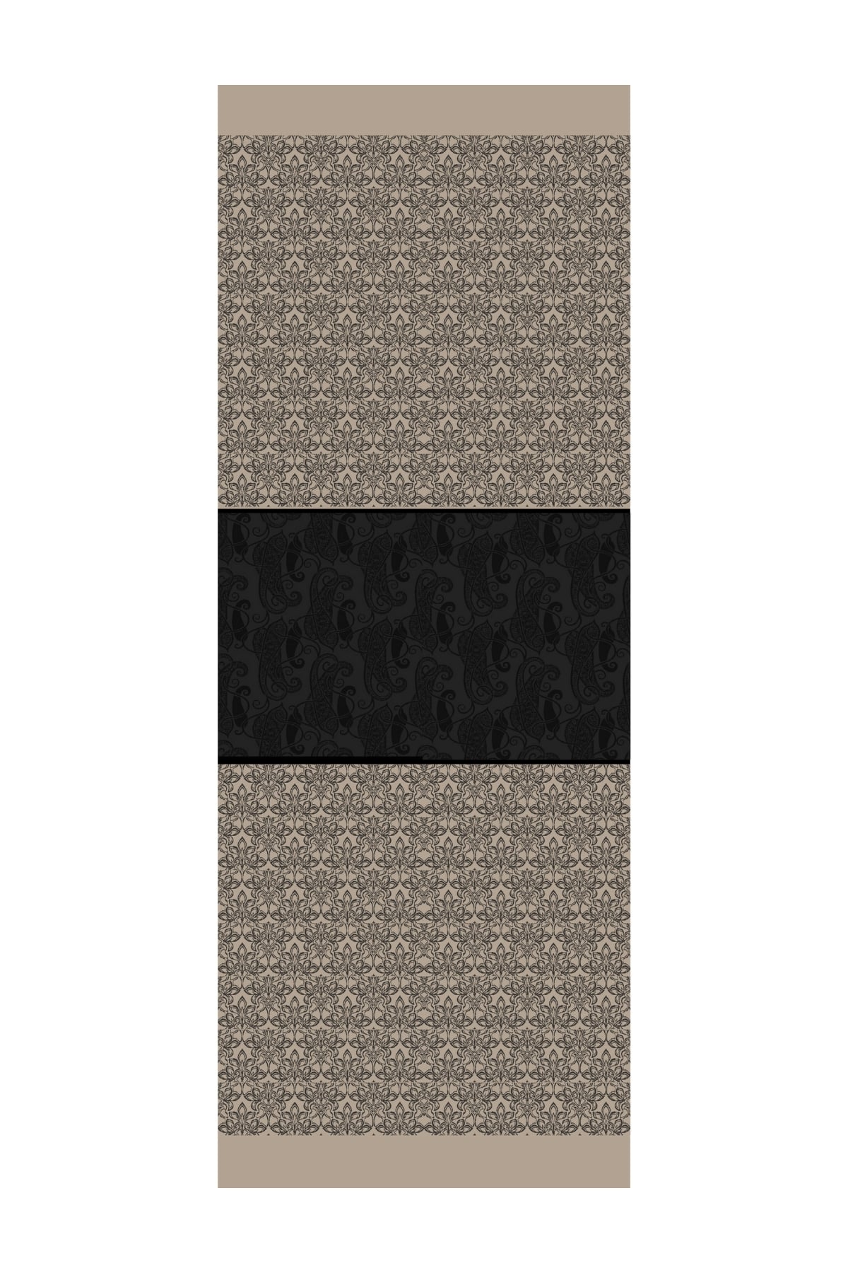 Nora-Pattern Reversible Shawl - Black-Beige