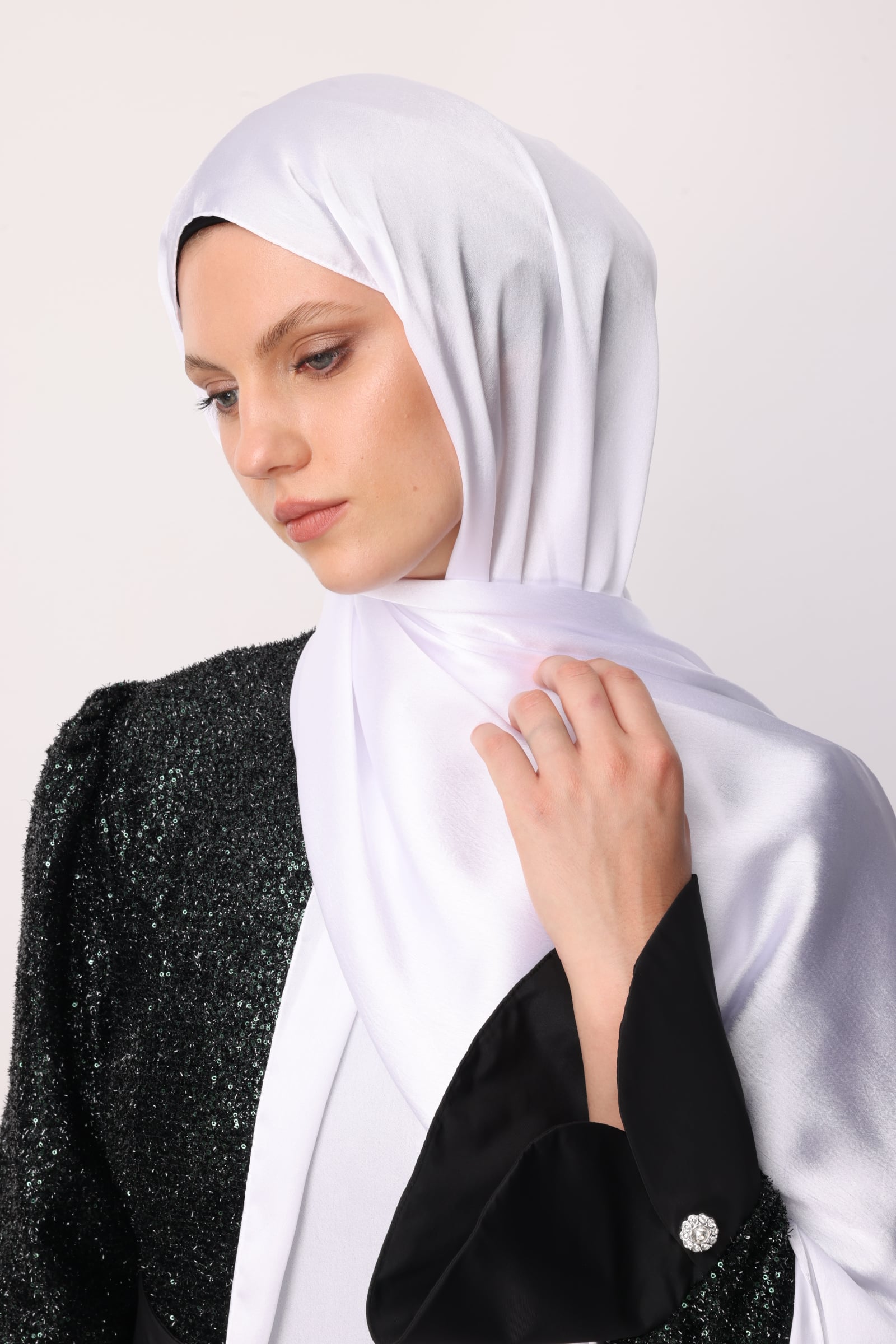 Toptan Diamond Aura Şal - Beyaz