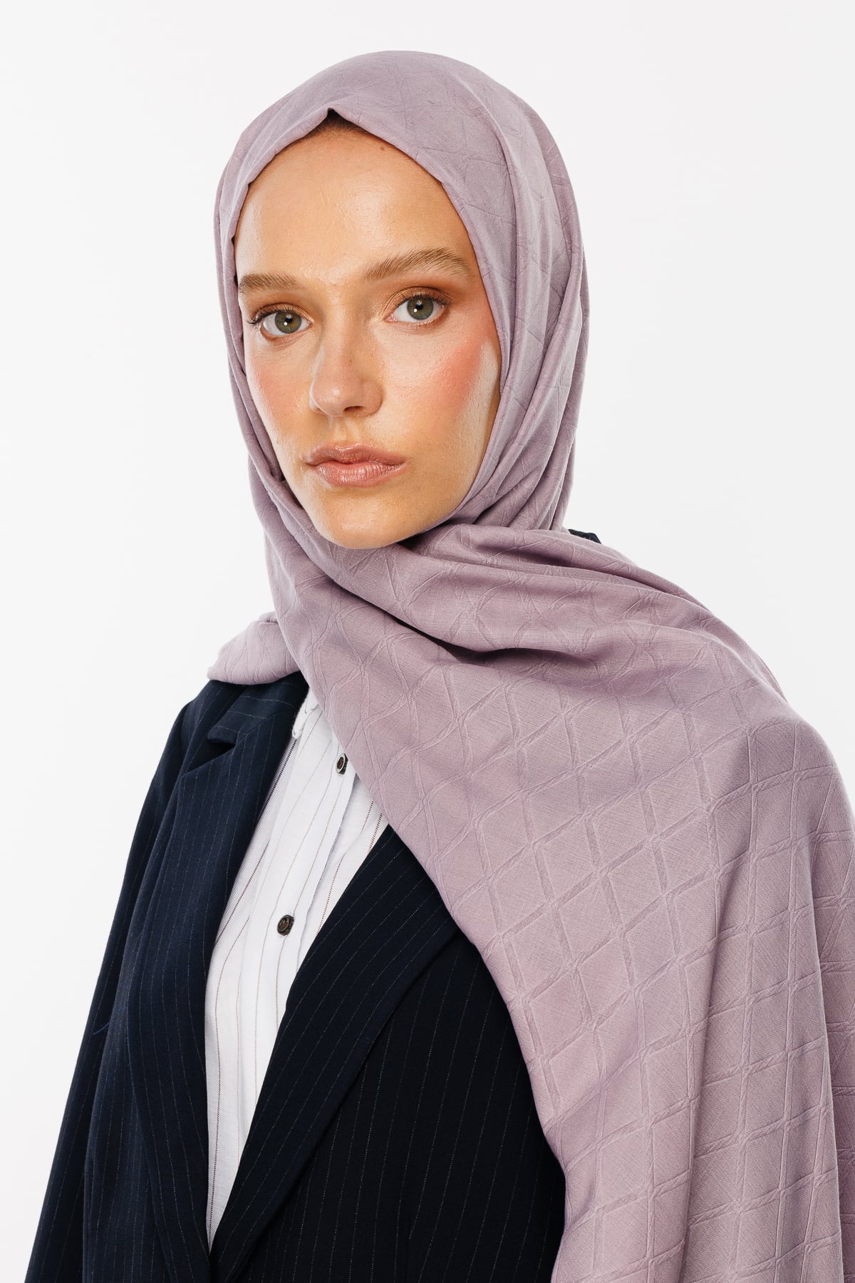 Bamboo Jacquard Shawl - Lavender Gray
