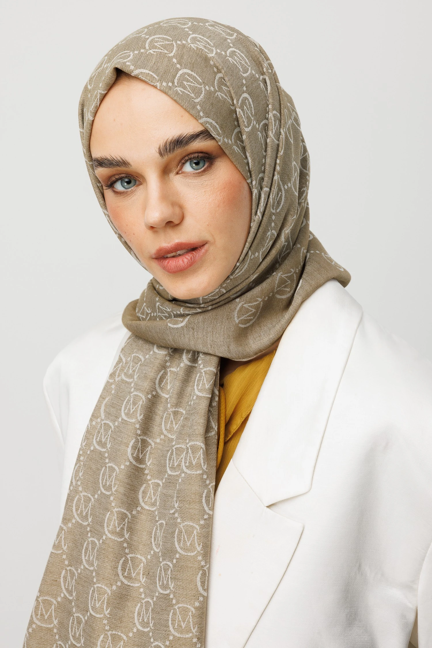 Toptan Yün İpek Şal - Soft Haki