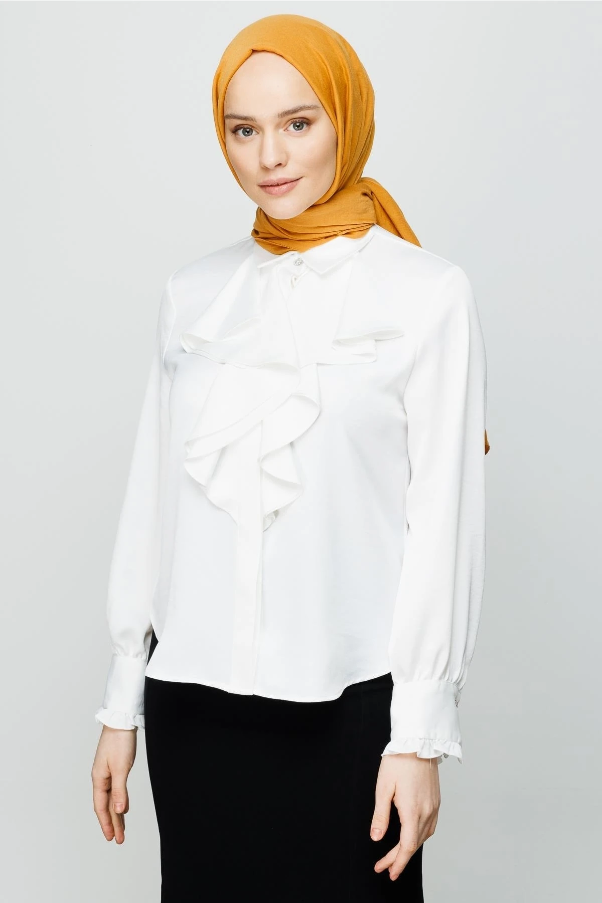 Toptan Pamuk Kraş Şal - Safran