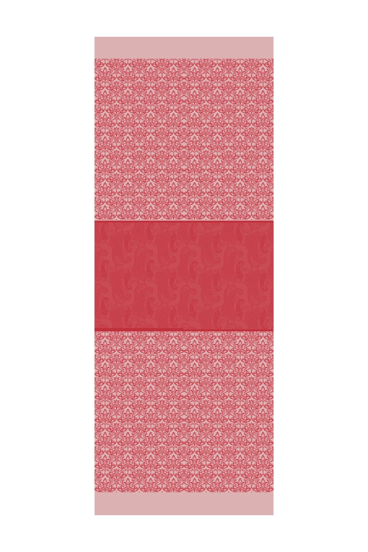 Toptan Nora Desen Çift Taraflı Şal - Bordo-Mint Yeşili