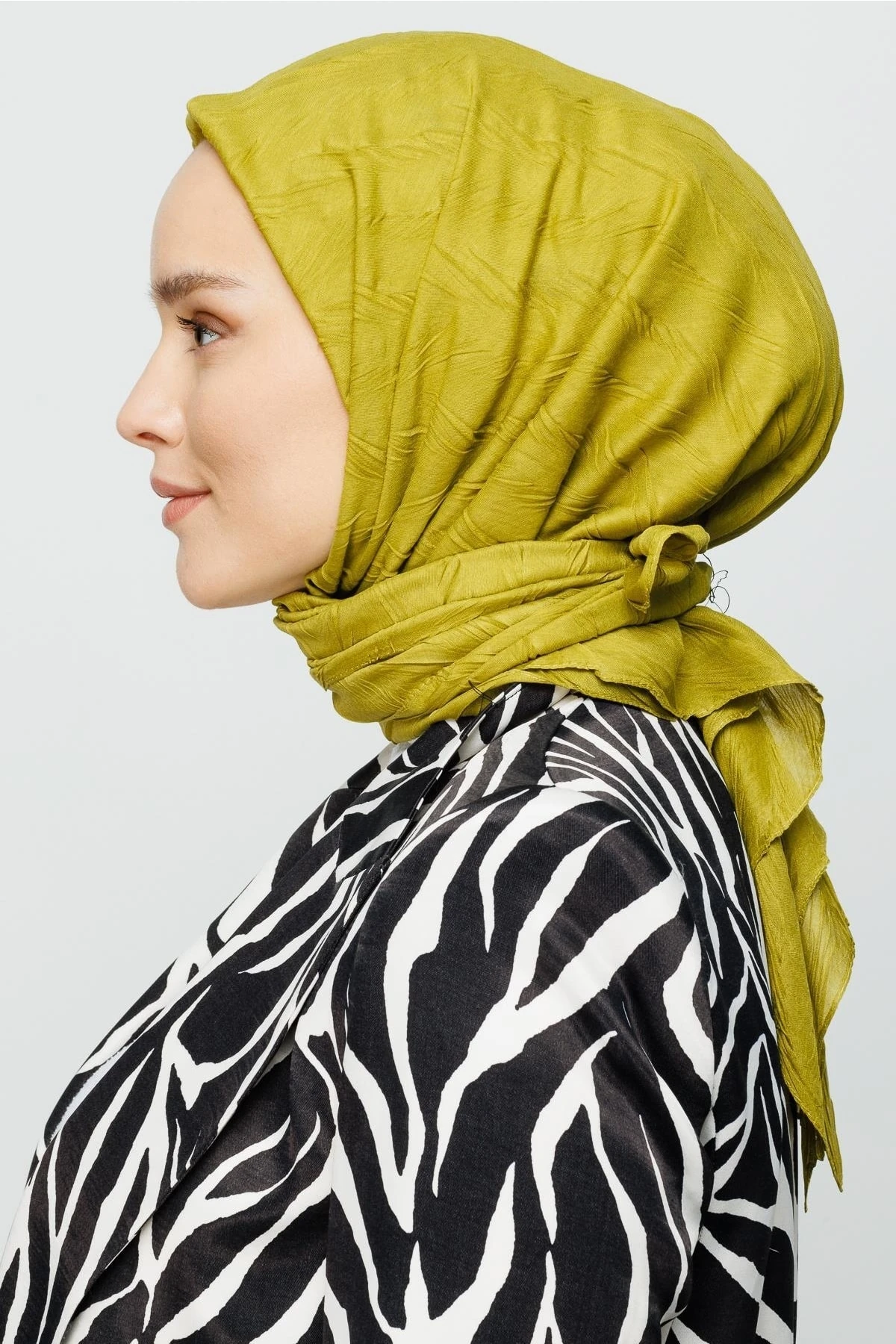 Toptan Piliseli Bambu Eşarp - Zeytin Yeşili