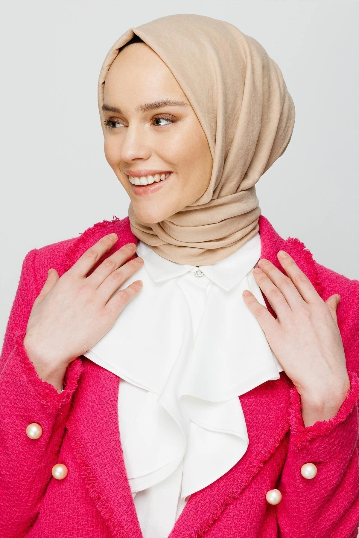 Toptan Pamuk Kraş Şal - Kum Beji