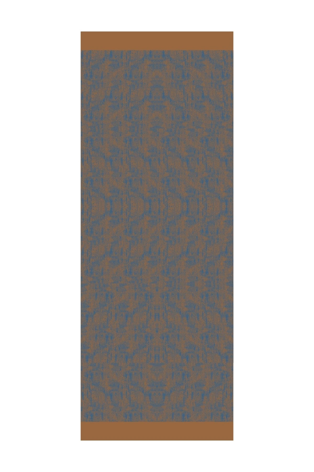 Toptan Sahra Desen Çift Taraflı Şal - Petrol Mavisi-Turuncu