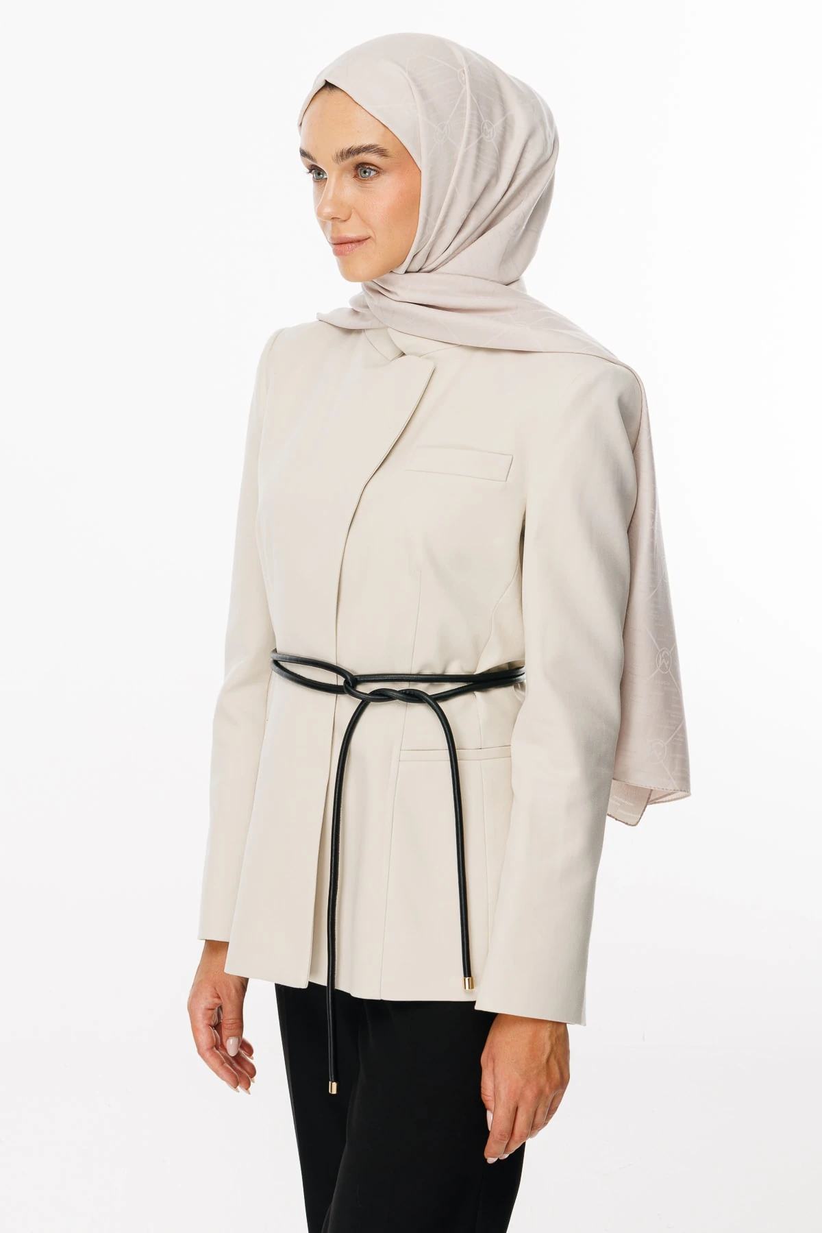 Moon Is Pattern Jacquard Shawl - Stone Color