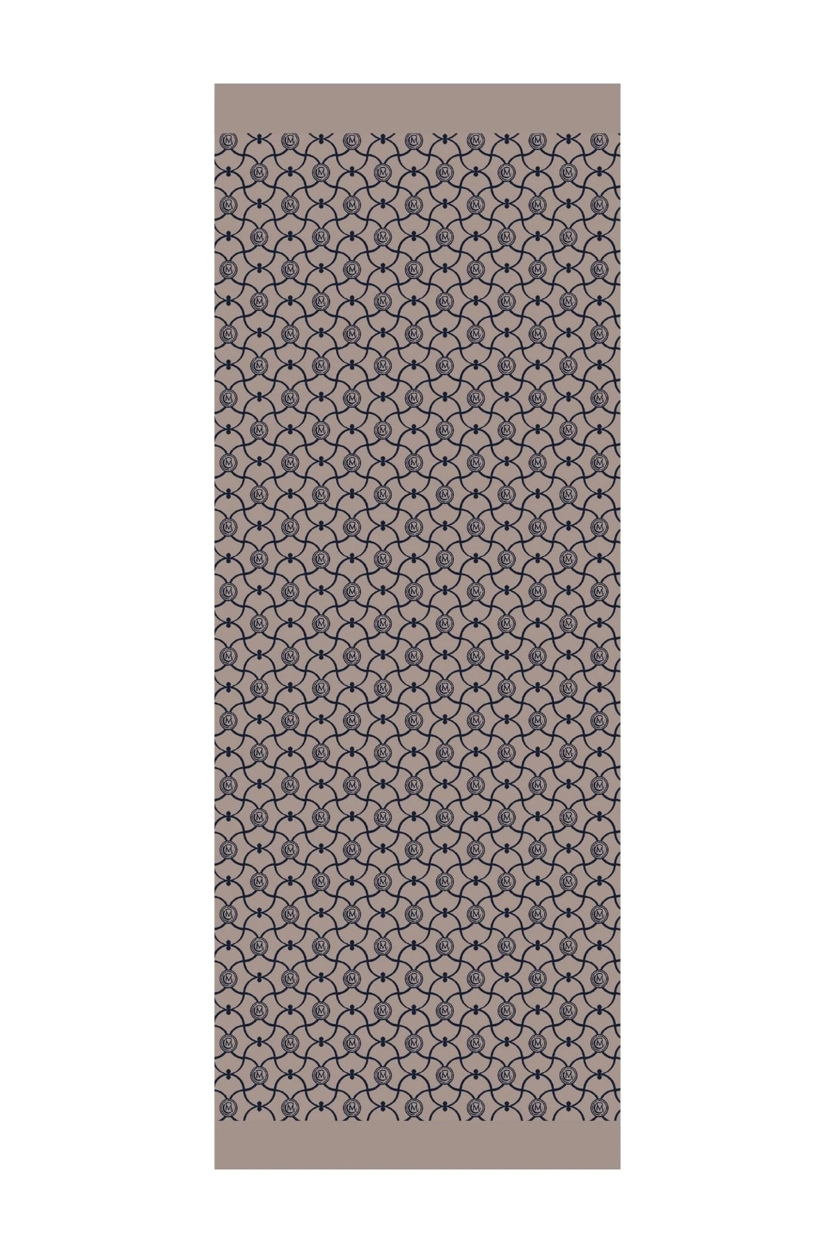 Toptan Marrakech Desen Çift Taraflı Şal - Lacivert-Bej