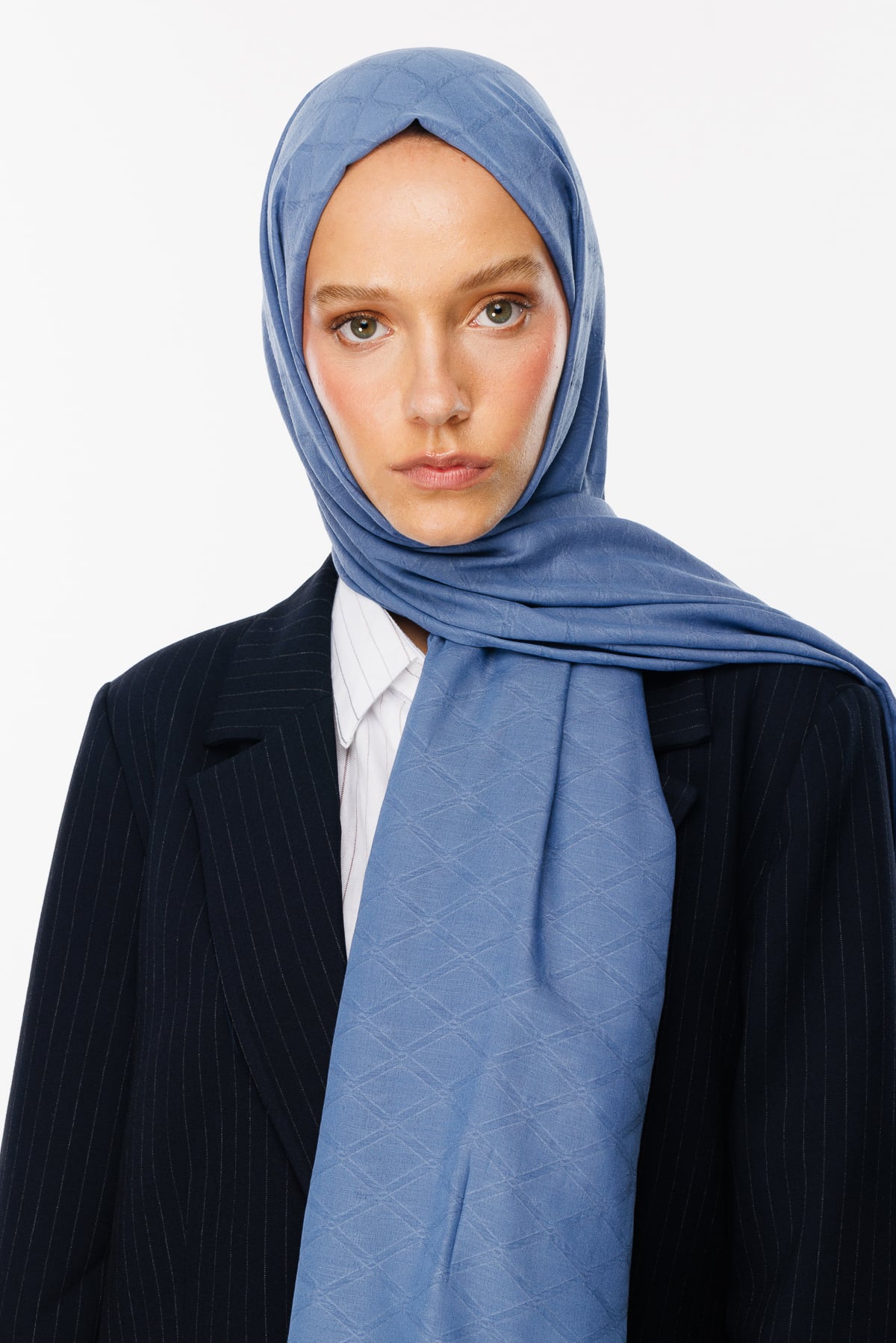 Bamboo Jacquard Shawl - Sky Blue