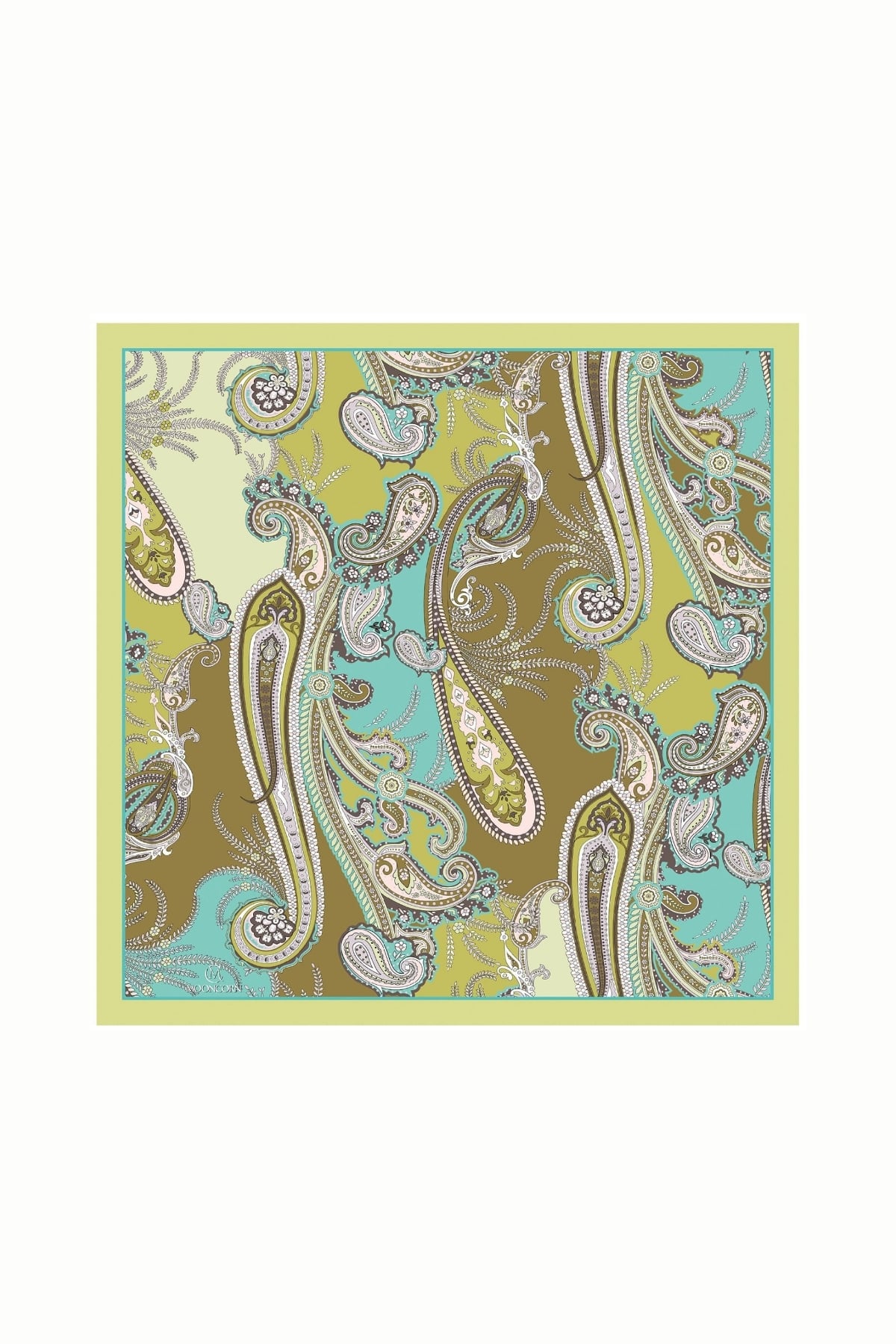 Toptan Virel Desen Pamuk Eşarp - Yeşil