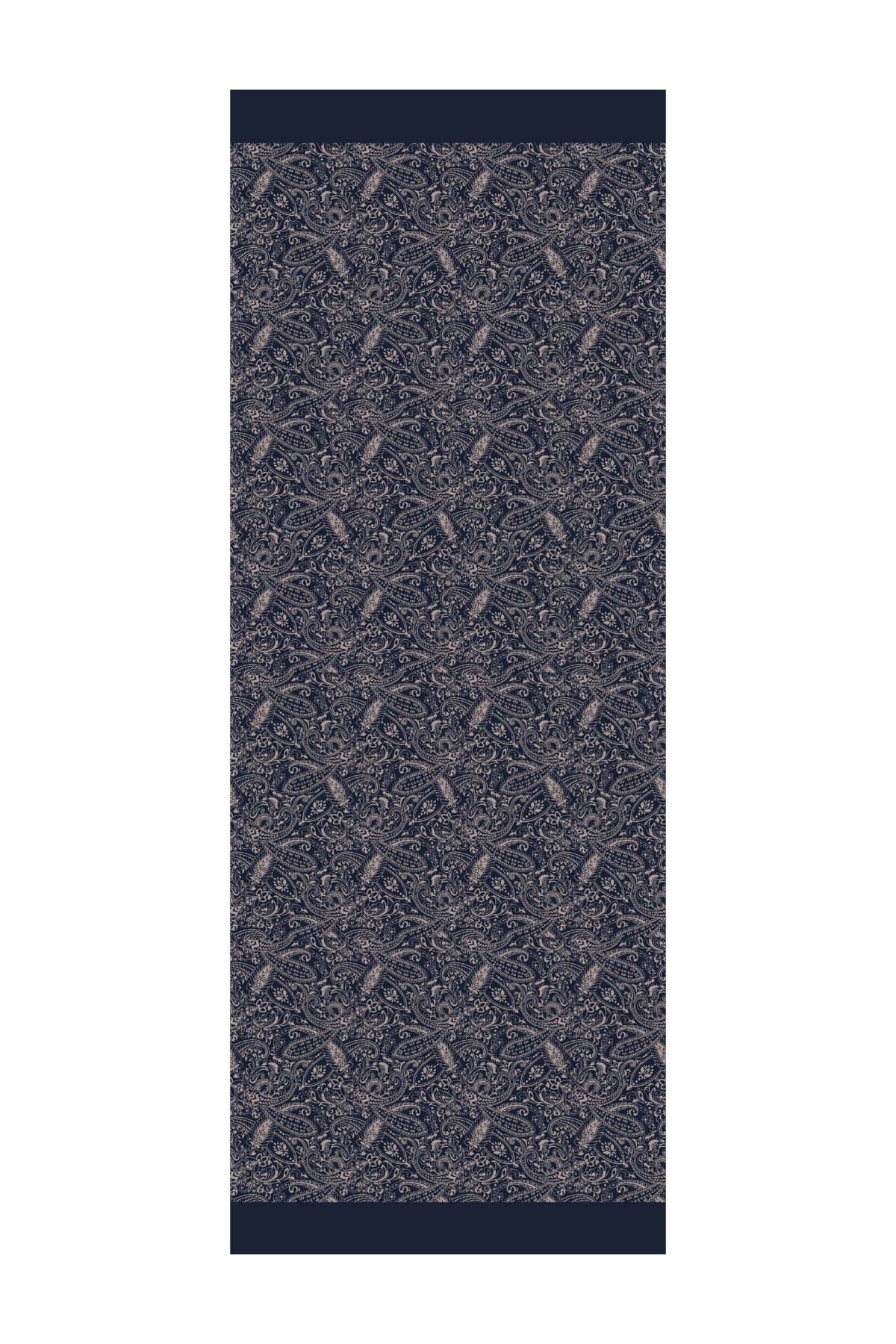 Velora-Pattern Reversible Shawl - Navy Blue-Beige