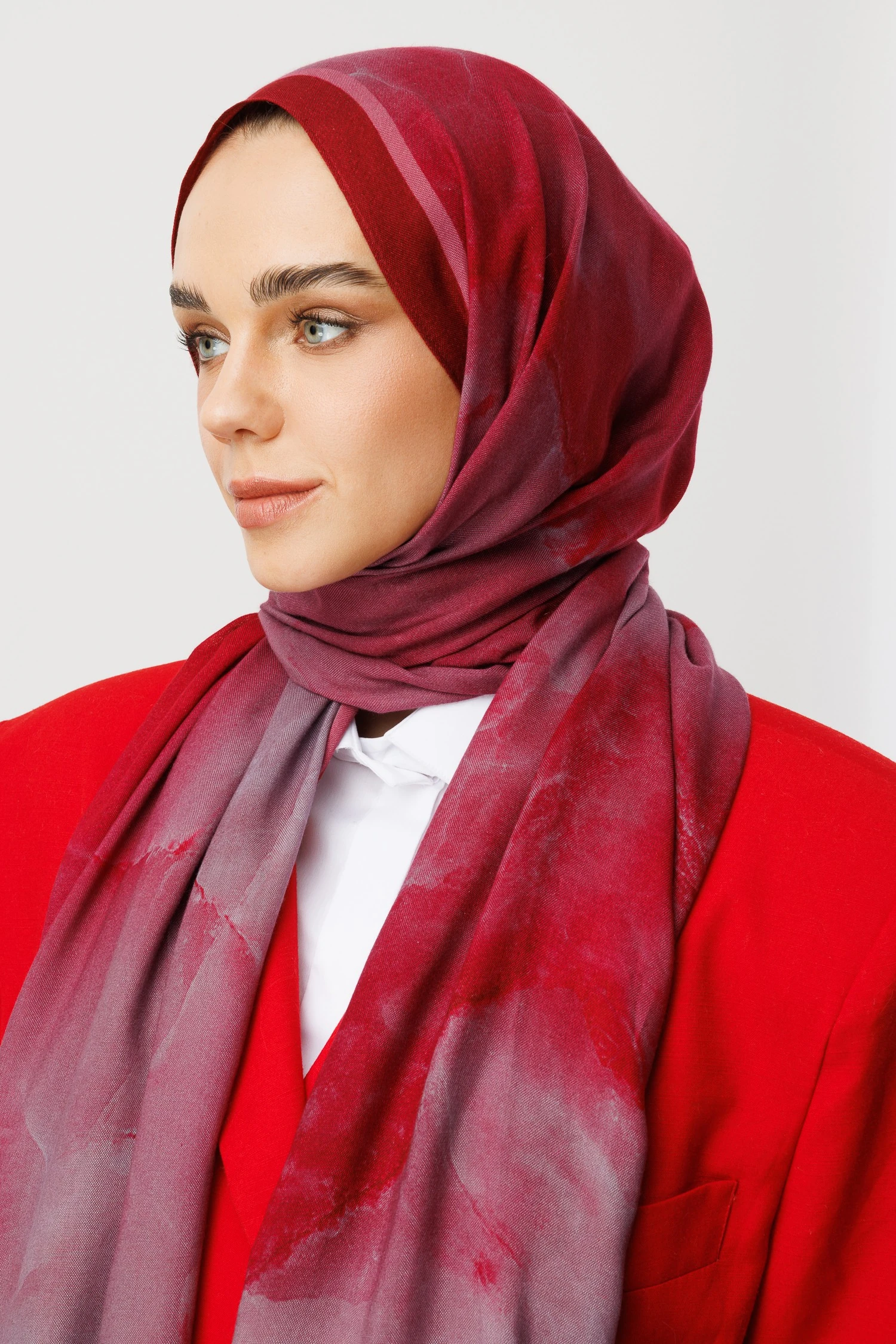 Toptan Moreal Desen Rami Şal - Bordo