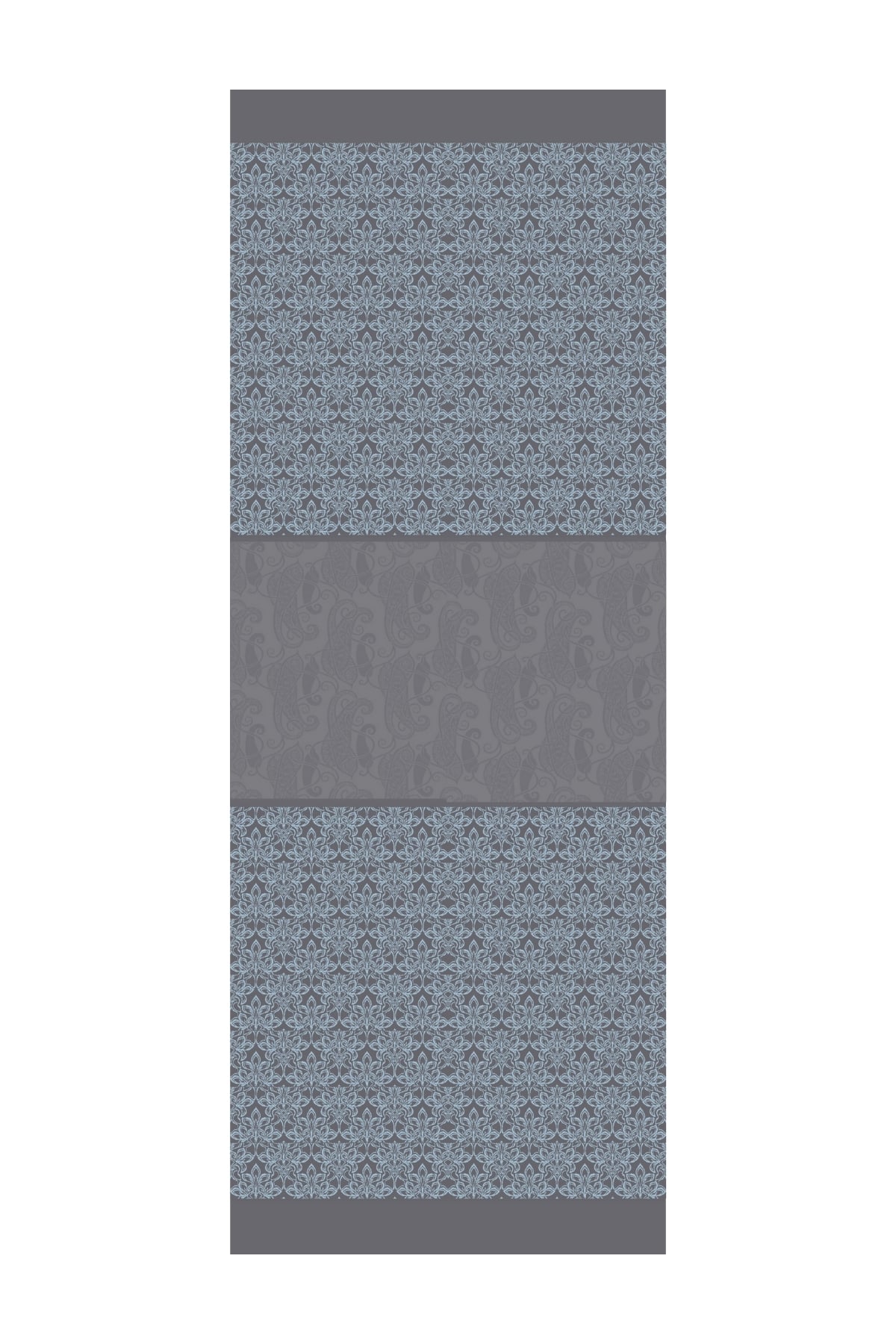 Toptan Nora Desen Çift Taraflı Şal - Koyu Gri-Açık Mavi