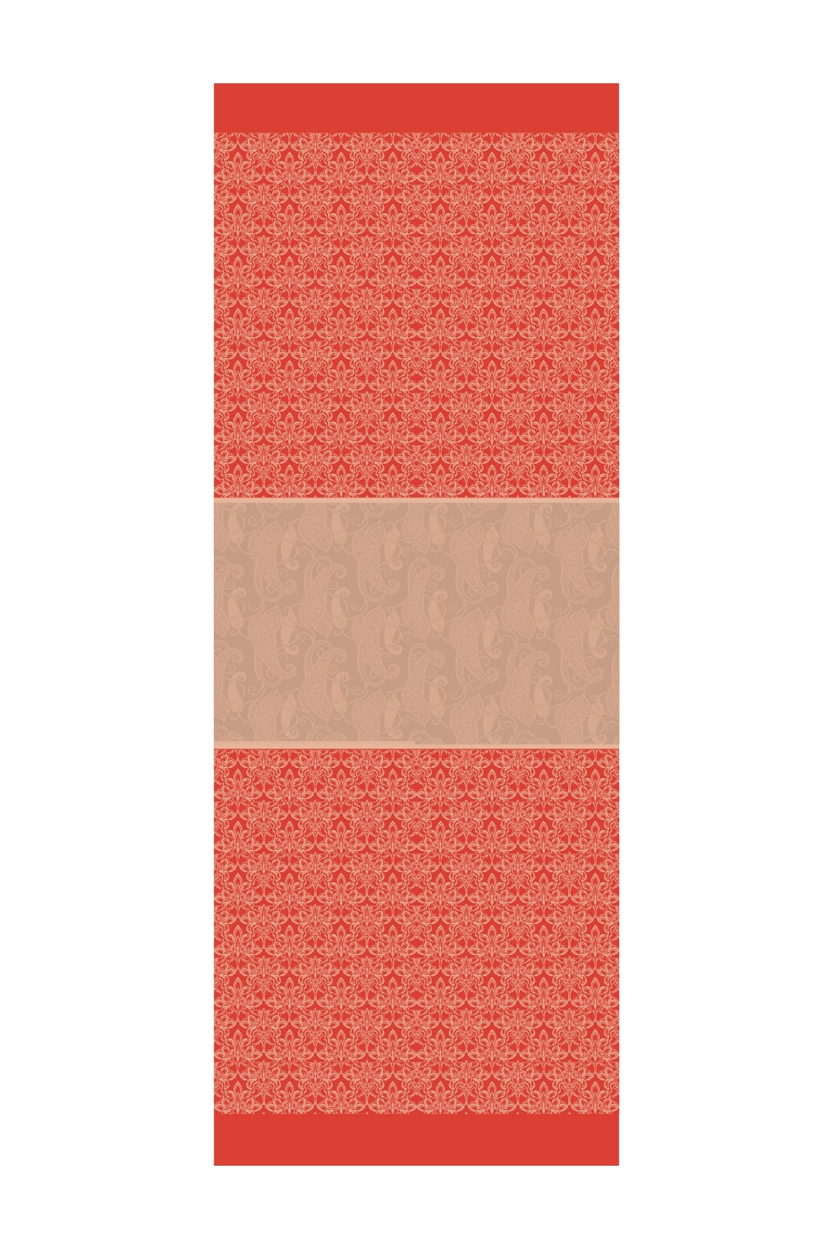 Nora-Pattern Reversible Shawl - Mink-Red