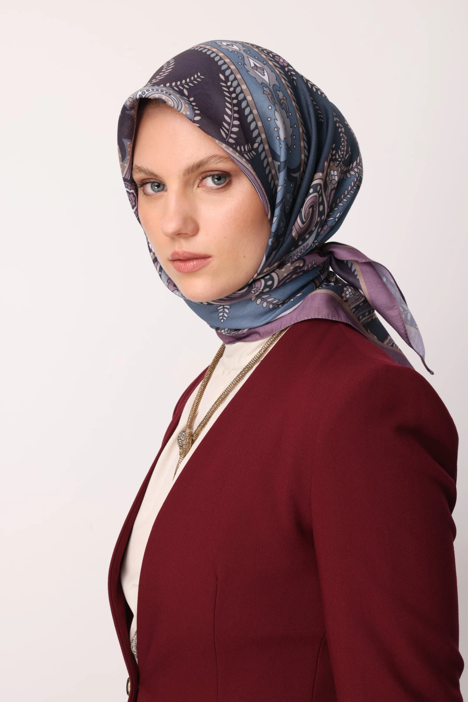 Wholesale Virel Pattern Cotton Scarf - Lavender