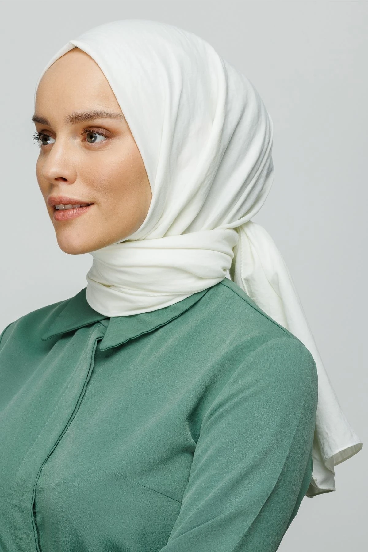 Cotton Crinkle Shawl - Ecru