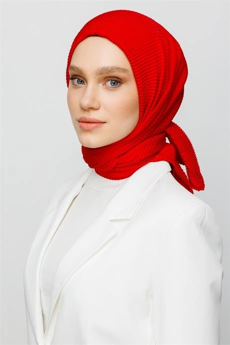 Toptan Pilise Eşarp - Kırmızı