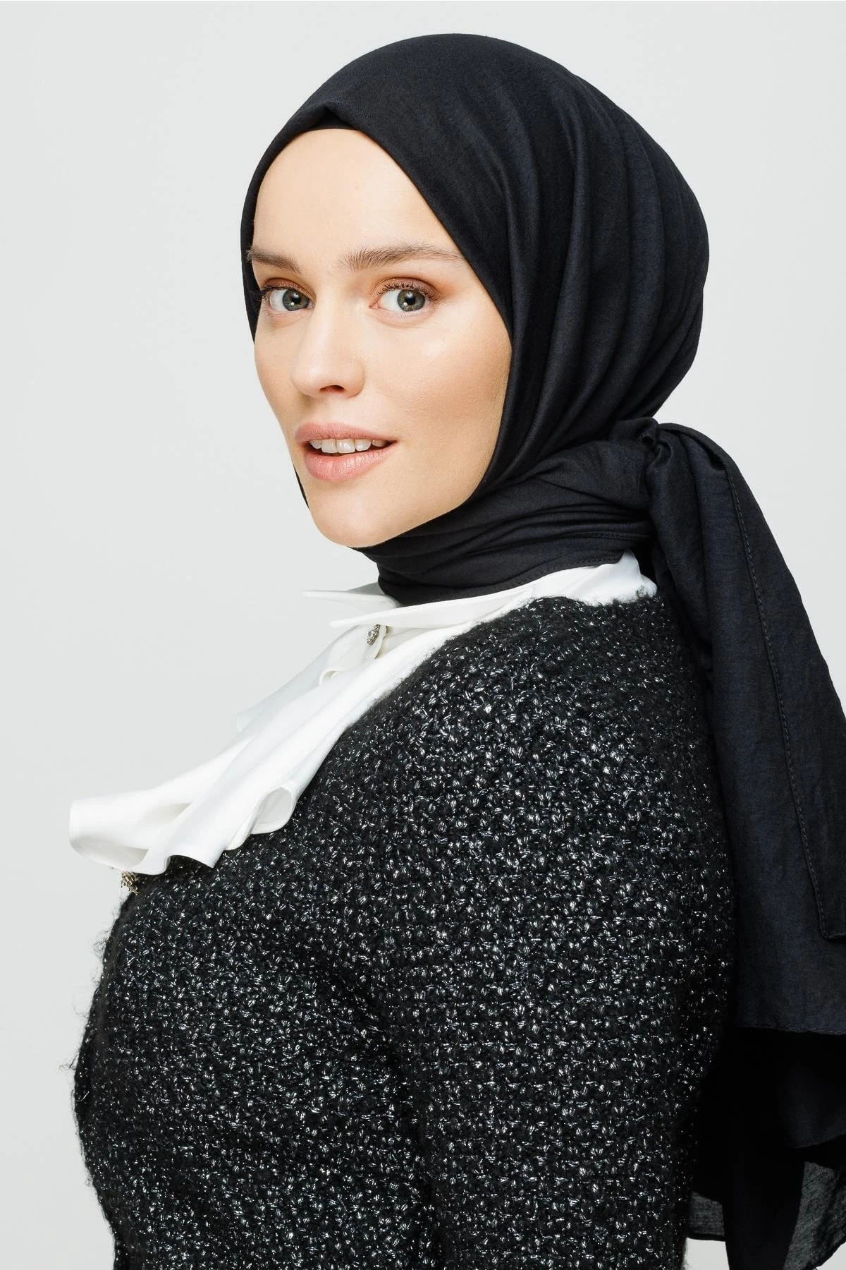 Cotton Crinkle Shawl - Black