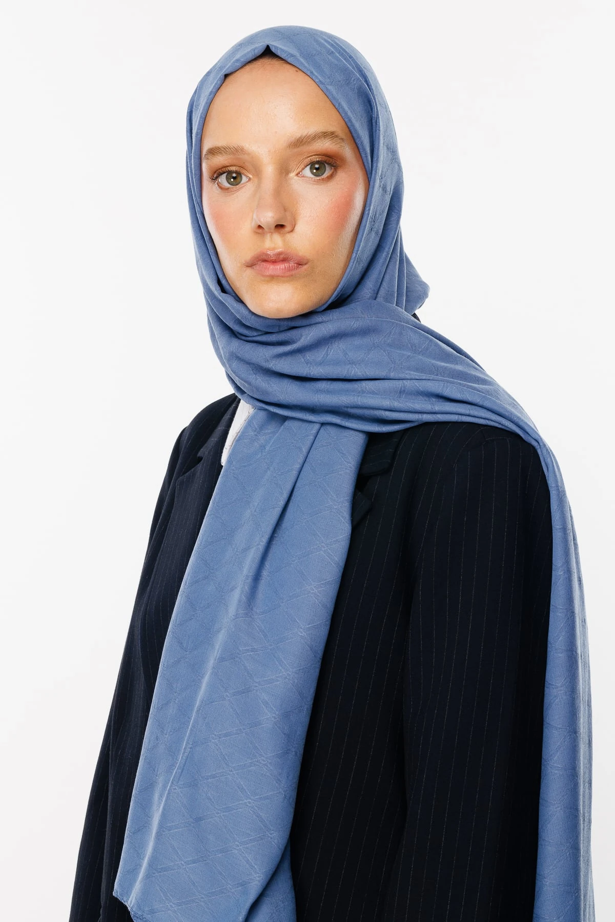 Bamboo Jacquard Shawl - Sky Blue