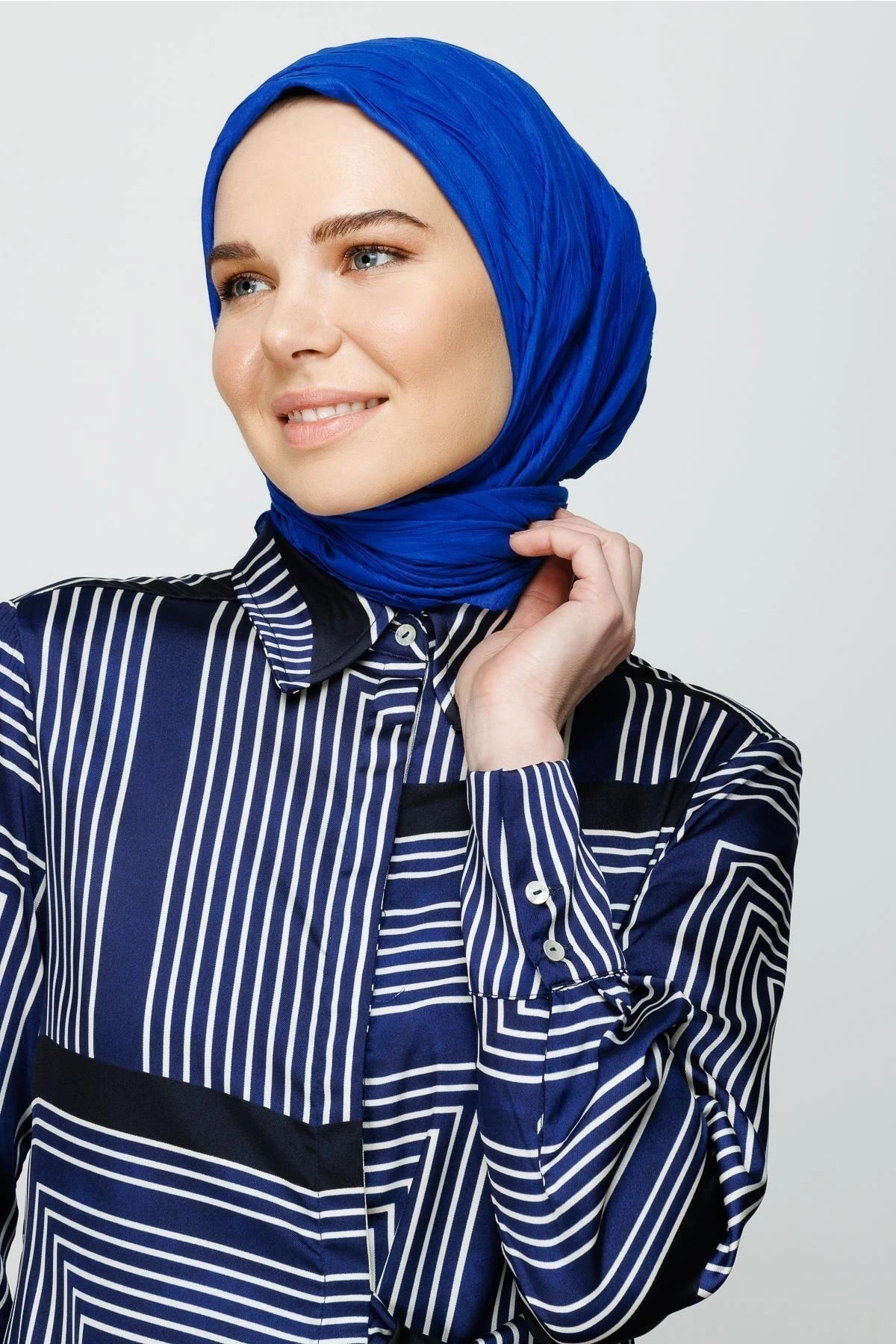 Pleated Bamboo Scarf - Saxe Blue