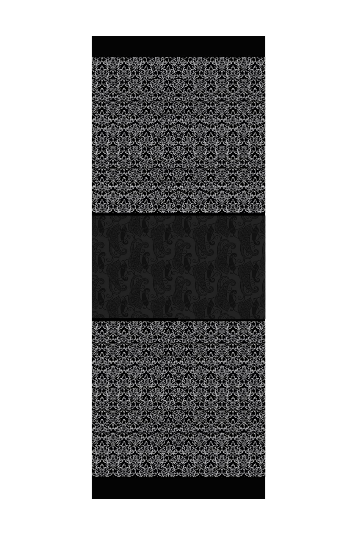 Toptan Nora Desen Çift Taraflı Şal - Siyah-Siyah