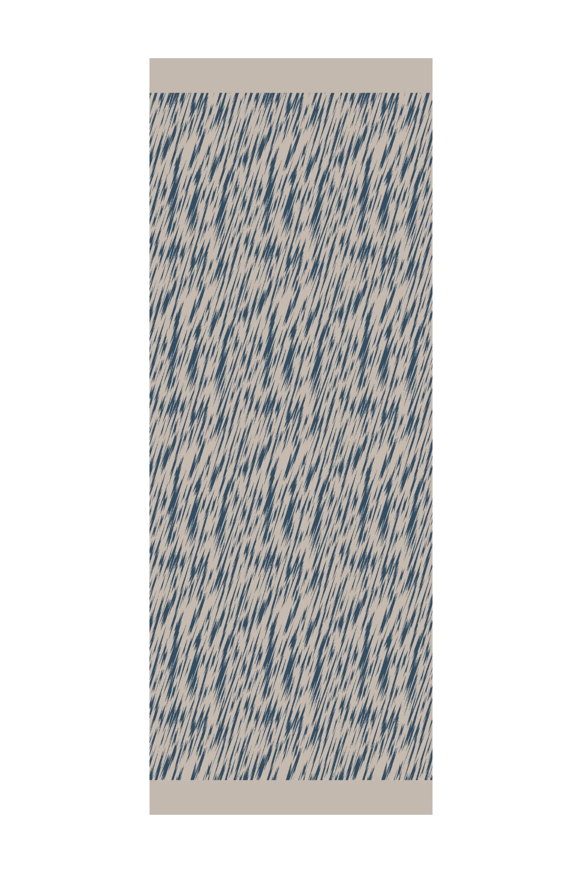 Selis-Pattern Reversible Shawl - Petrol Blue-Beige