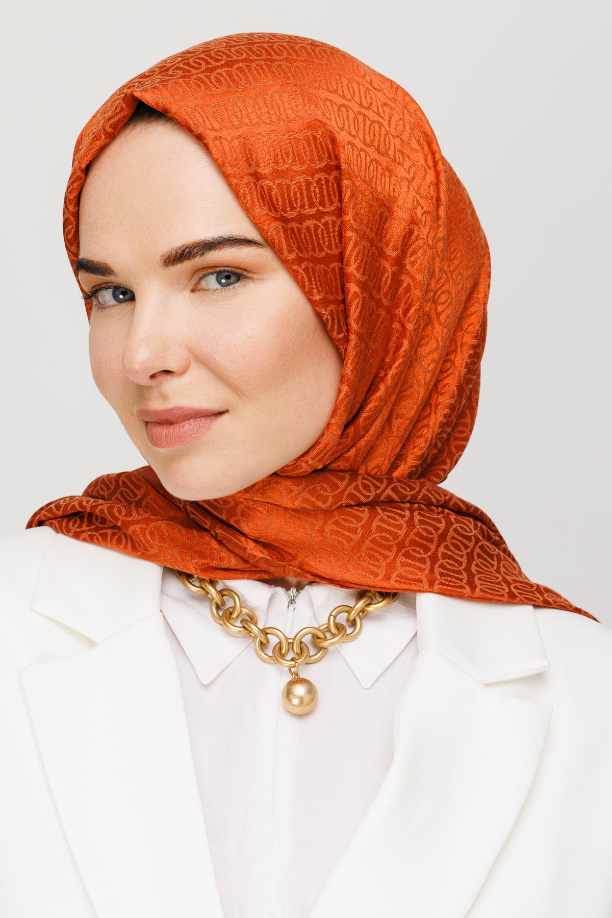 Wholesale Forever Pattern Shiny Jacquard Shawl - Tile