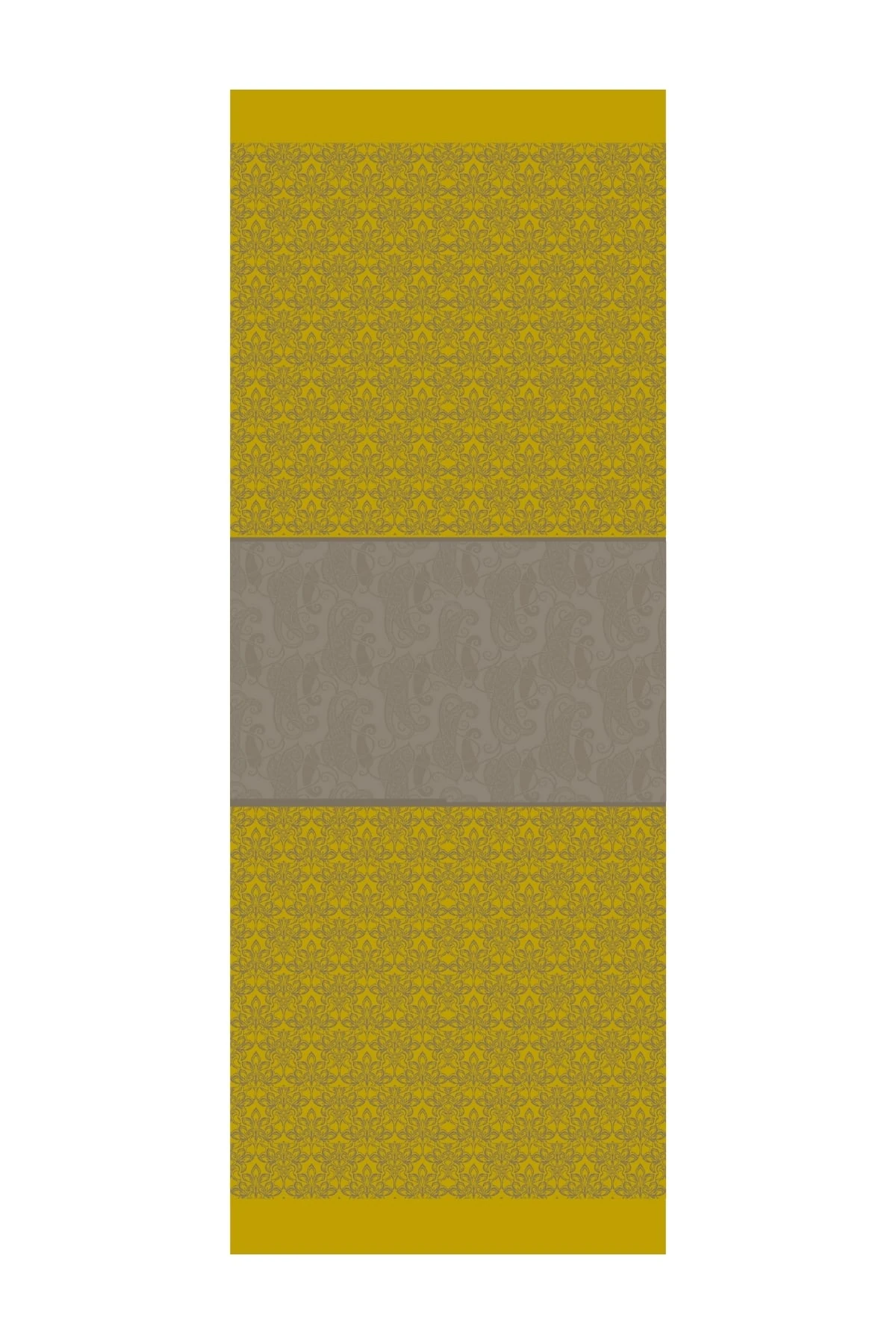 Nora-Pattern Reversible Shawl - Dark Gray-Mustard