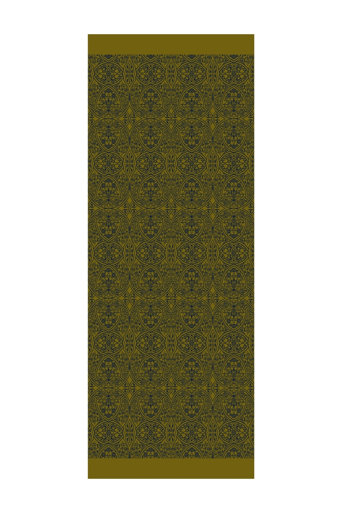 Morocco Pattern Double-Sided Shawl - Navy Blue-Oil Green