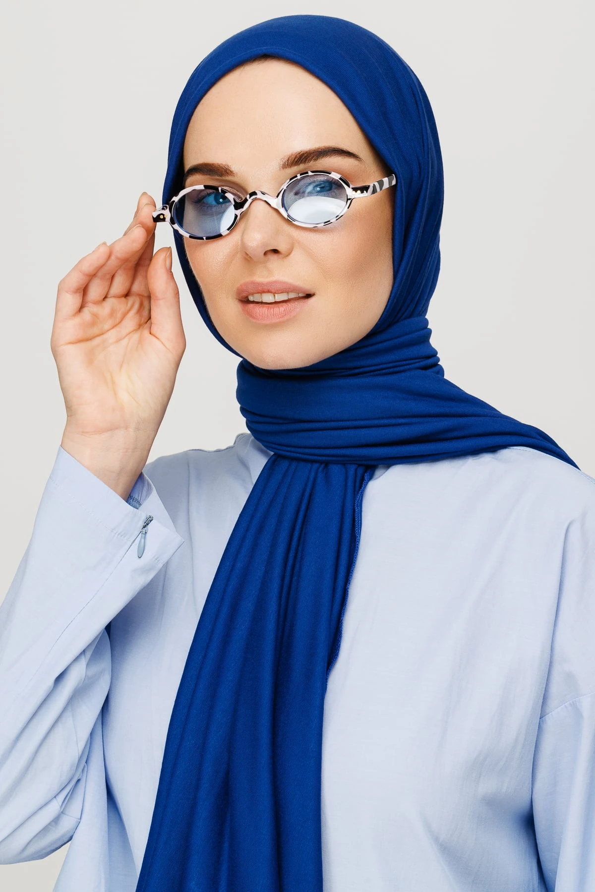 Toptan Penye Şal - Saks Mavi