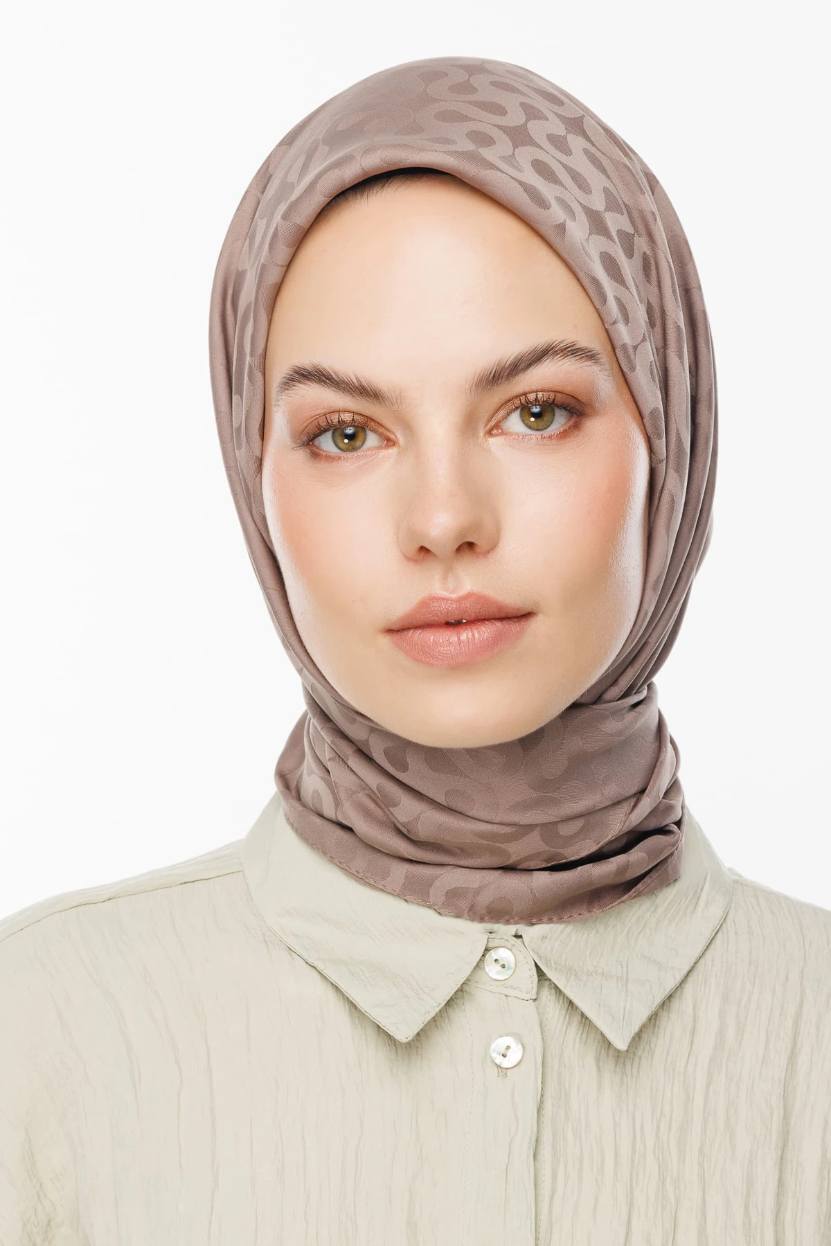 Moon Pattern Silky Jacquard Scarf - Canyon