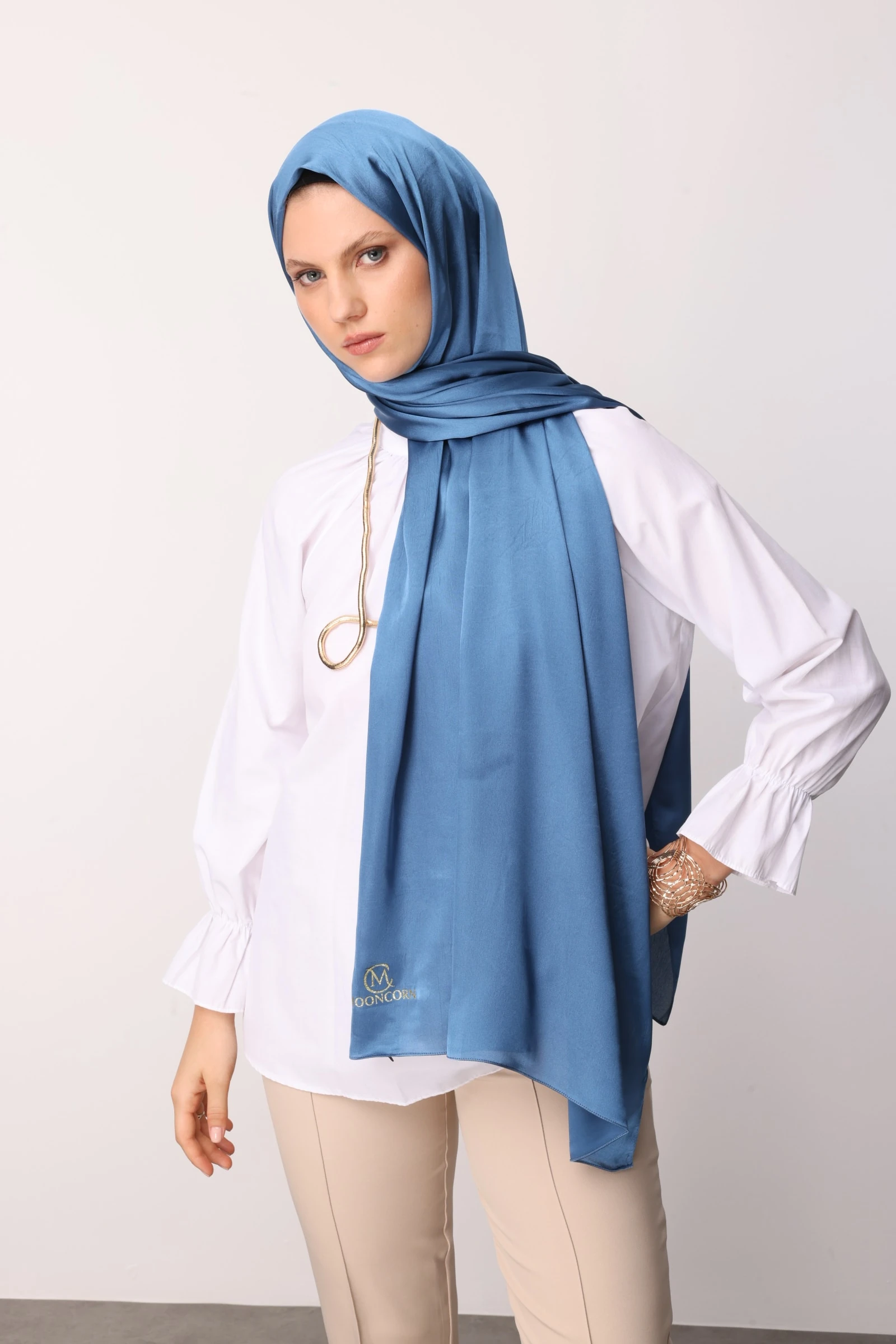 Toptan Diamond Aura Şal - Gök Mavisi