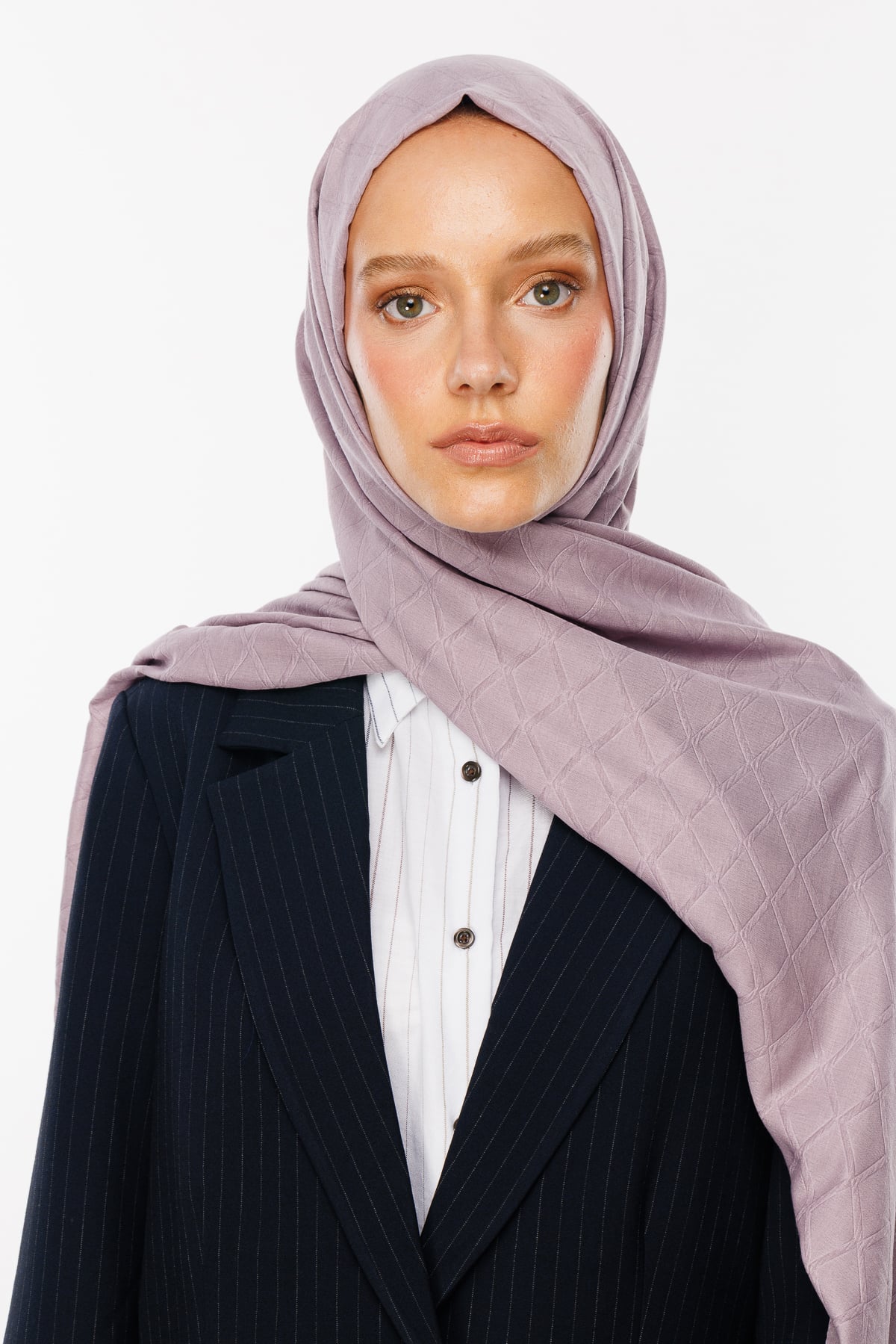 Bamboo Jacquard Shawl - Lavender Gray