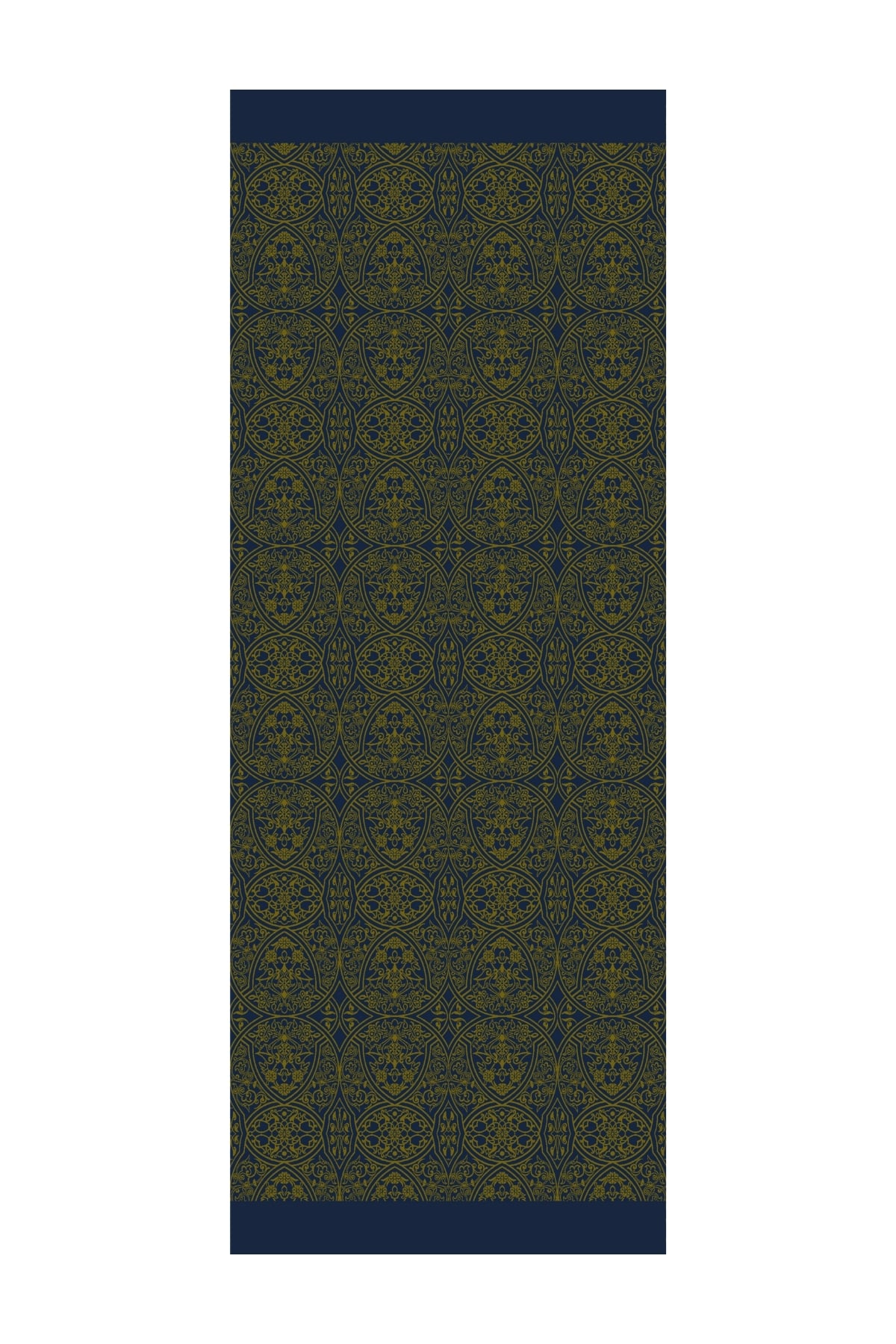 Morocco Pattern Double-Sided Shawl - Navy Blue-Oil Green