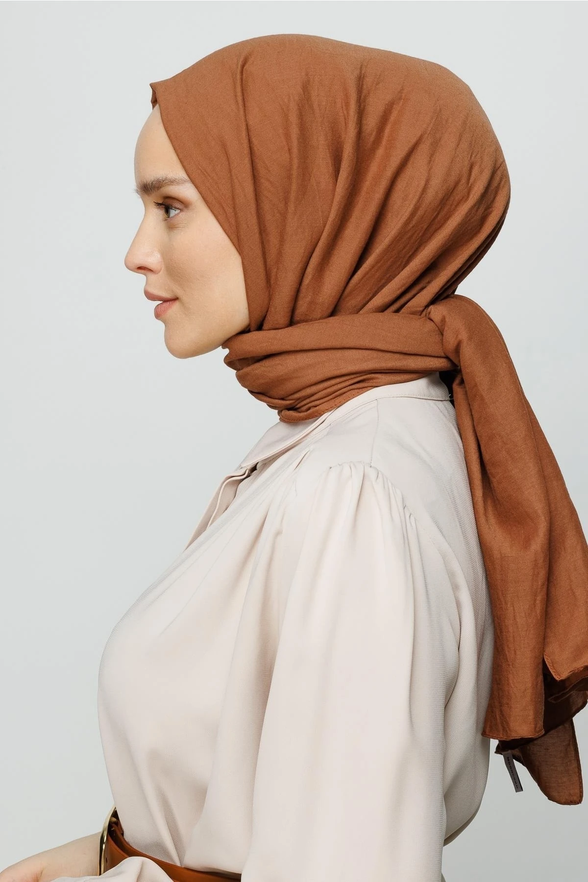 Toptan Pamuk Kraş Şal - Mocha