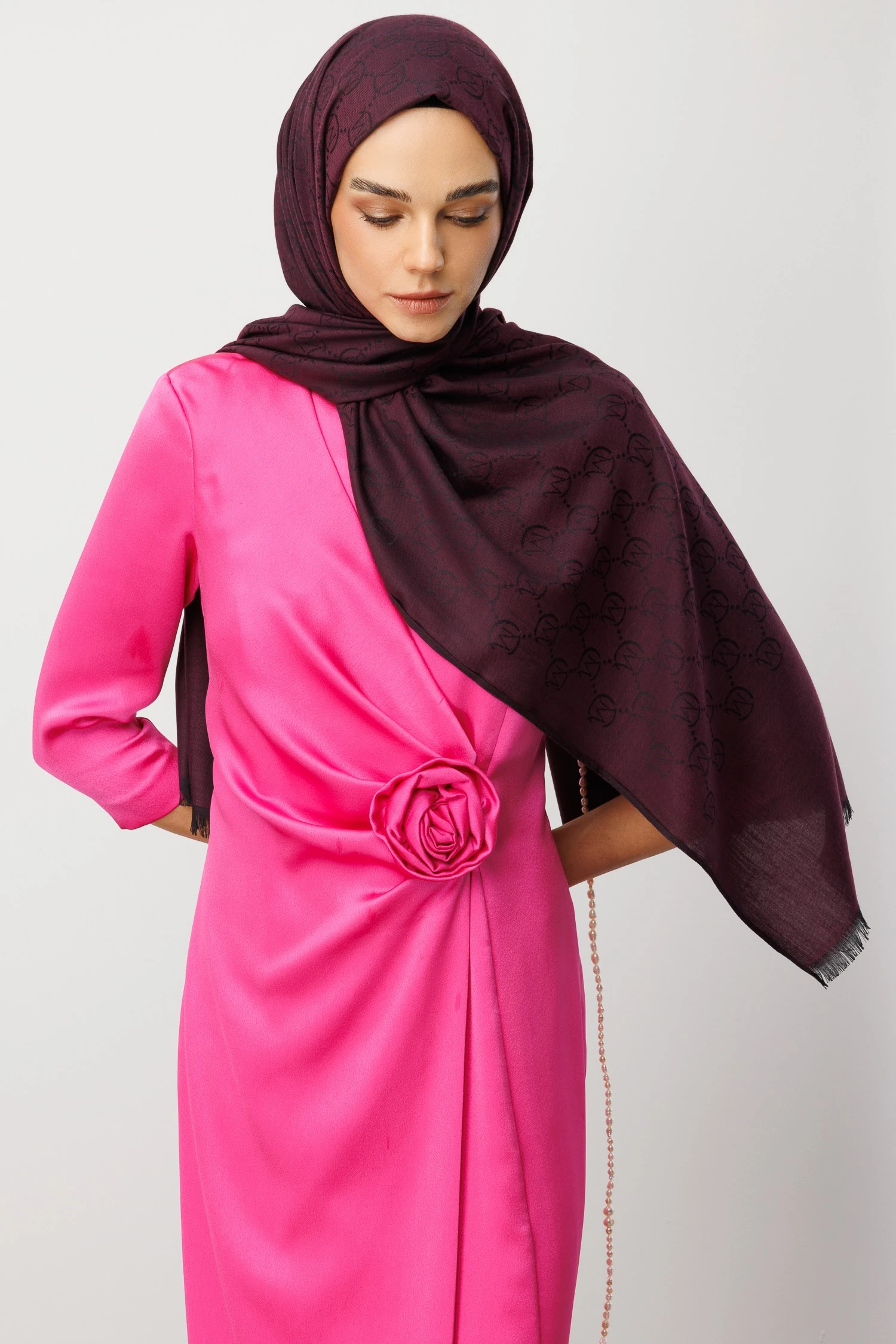 Wholesale Wool Silk Shawls - Damson