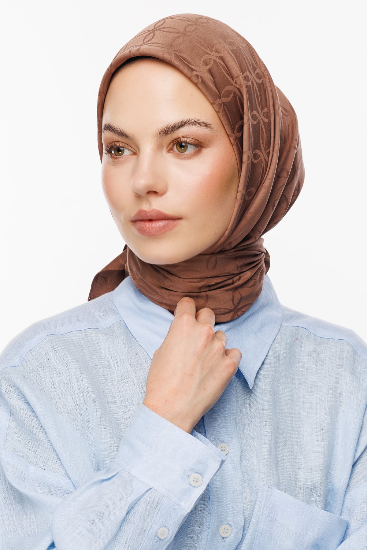 London Pattern Silky Jacquard Scarf - Yalı