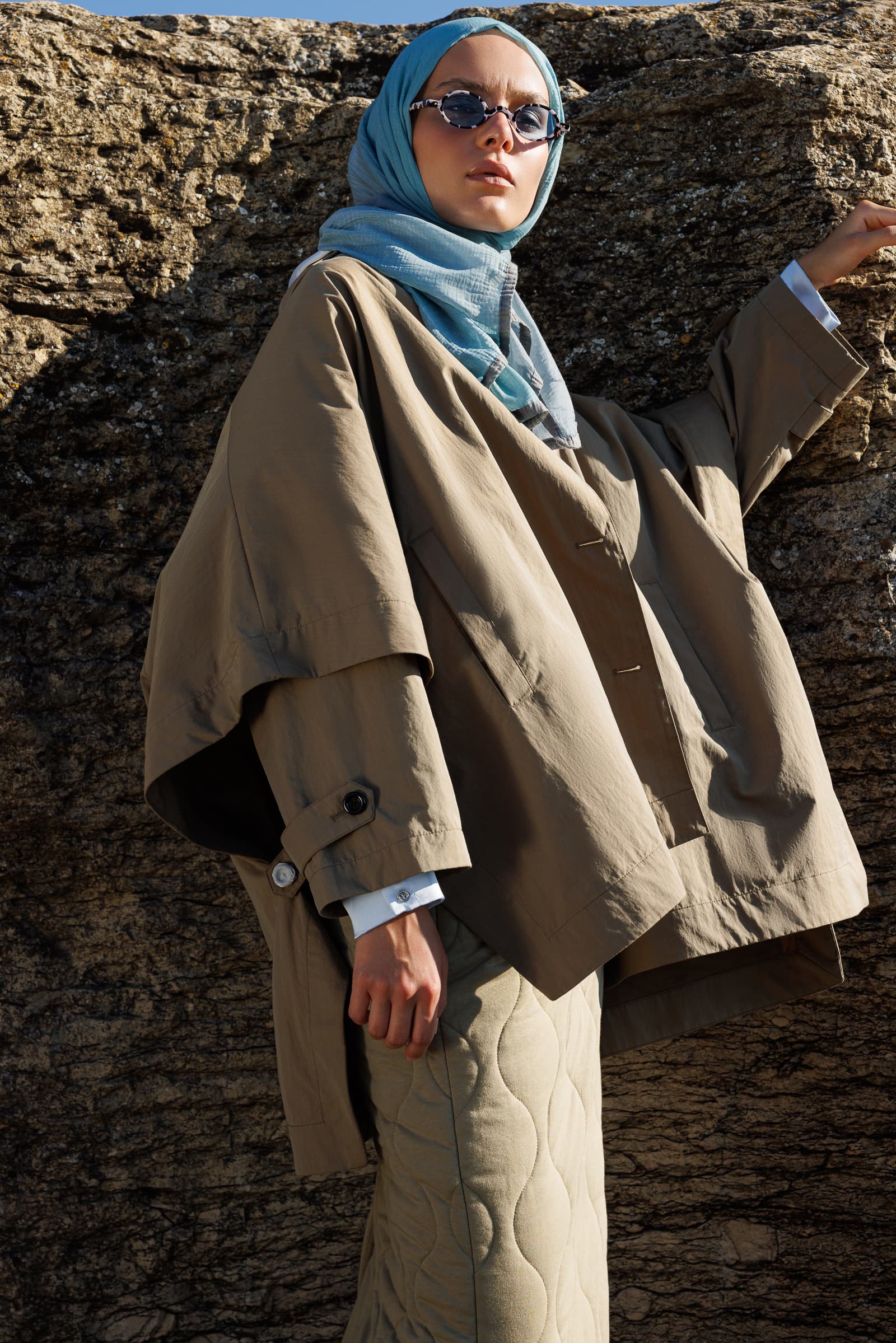 Toptan Degrade Müslin Şal - Okyanus